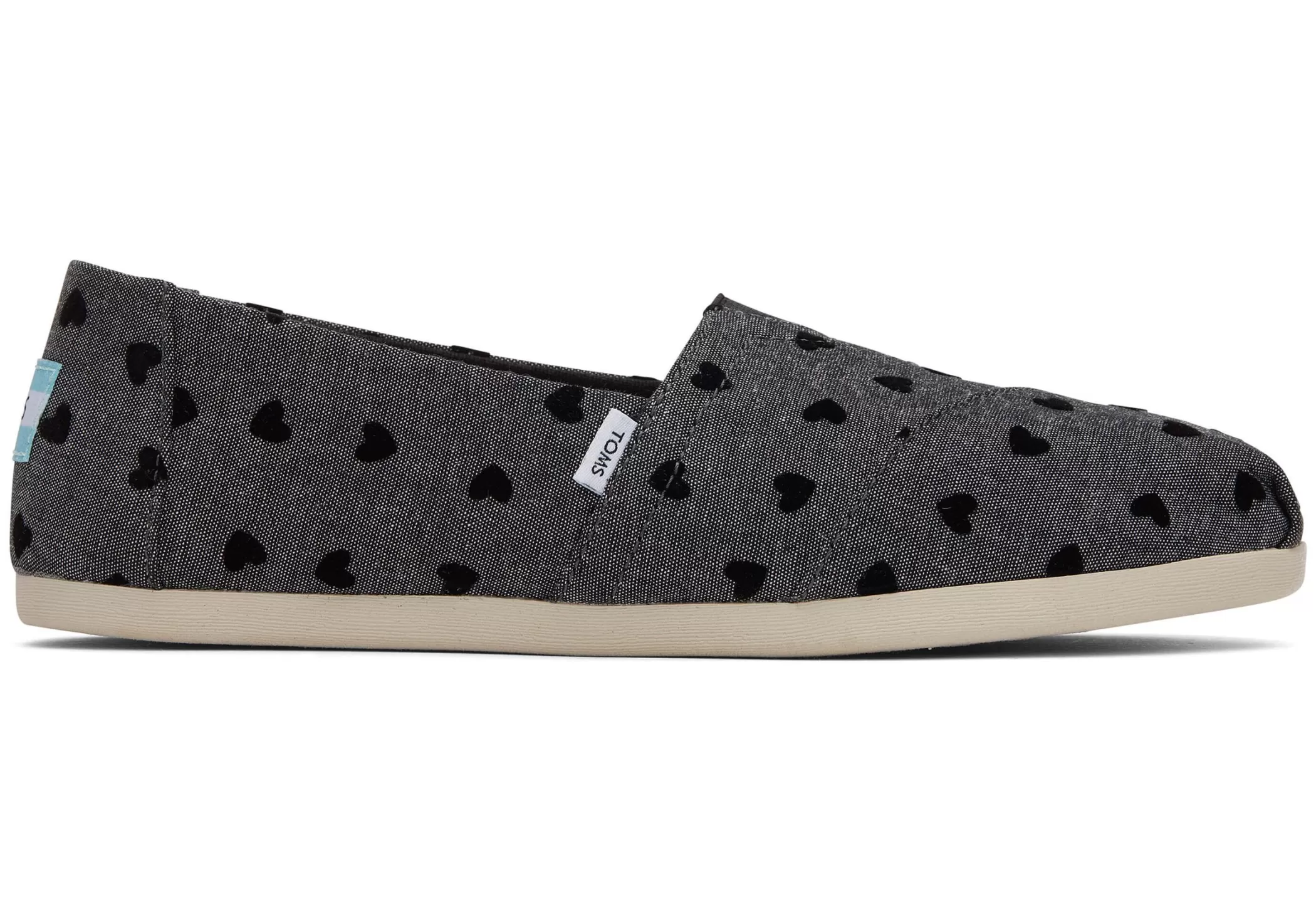 TOMS Alpargata*Alpargata Embroidered Hearts Black Hearts