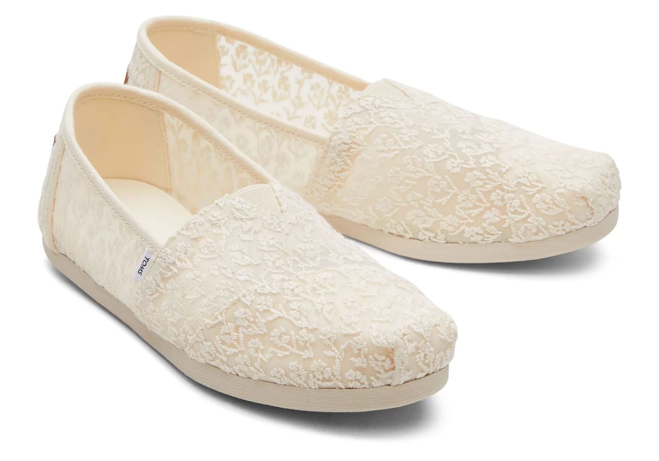 TOMS Alpargata*Alpargata Floral Lace Beige Bloemenkant