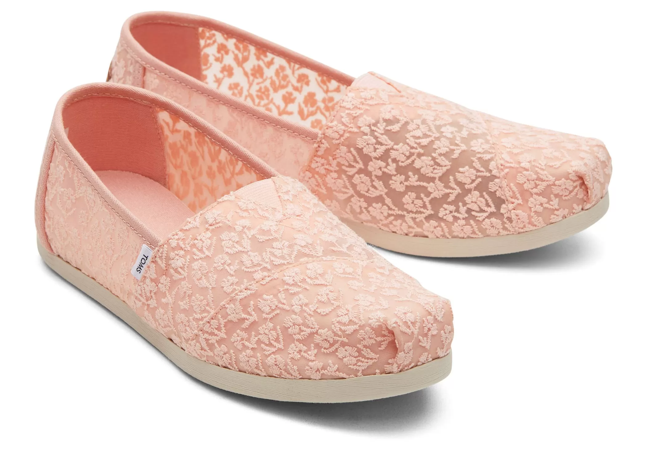 TOMS Alpargata*Alpargata Floral Lace Zachtroze Bloemenkant