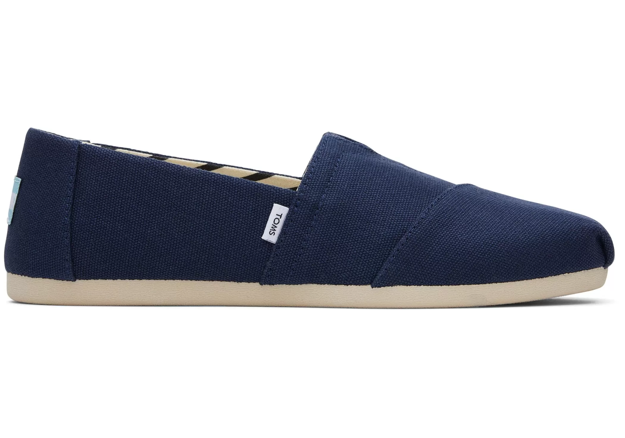 TOMS Breed*Alpargata Gerecycled Katoen Breed Marineblauw Breedv