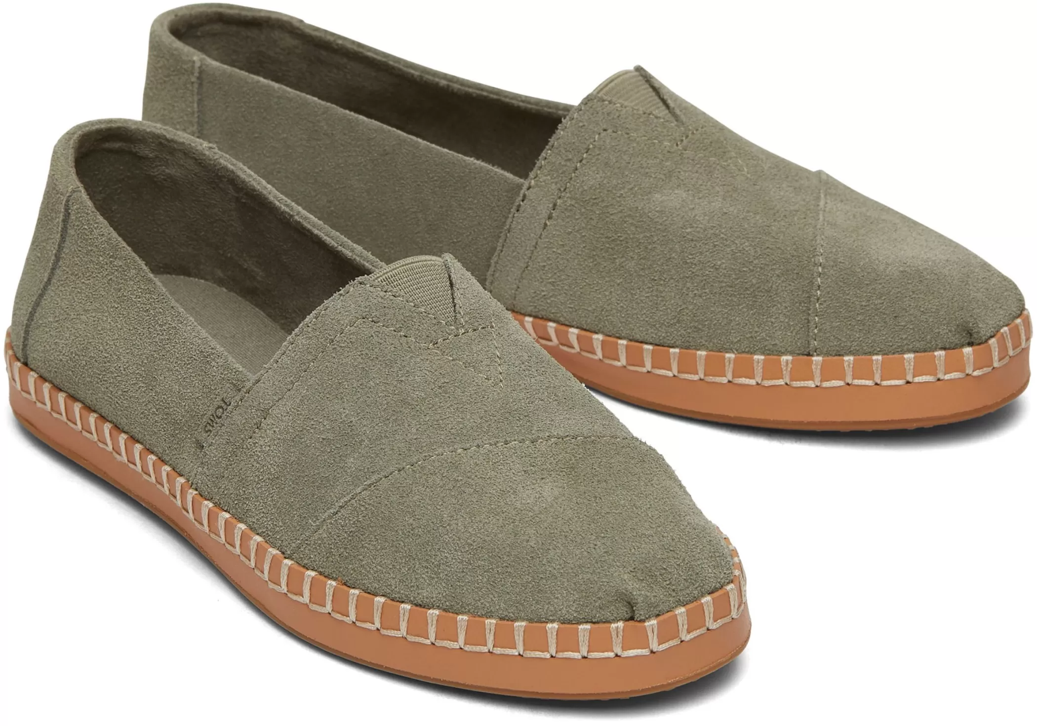 TOMS Instappers*Alpargata Leren Gewikkeld Vetiver Grijs Suede