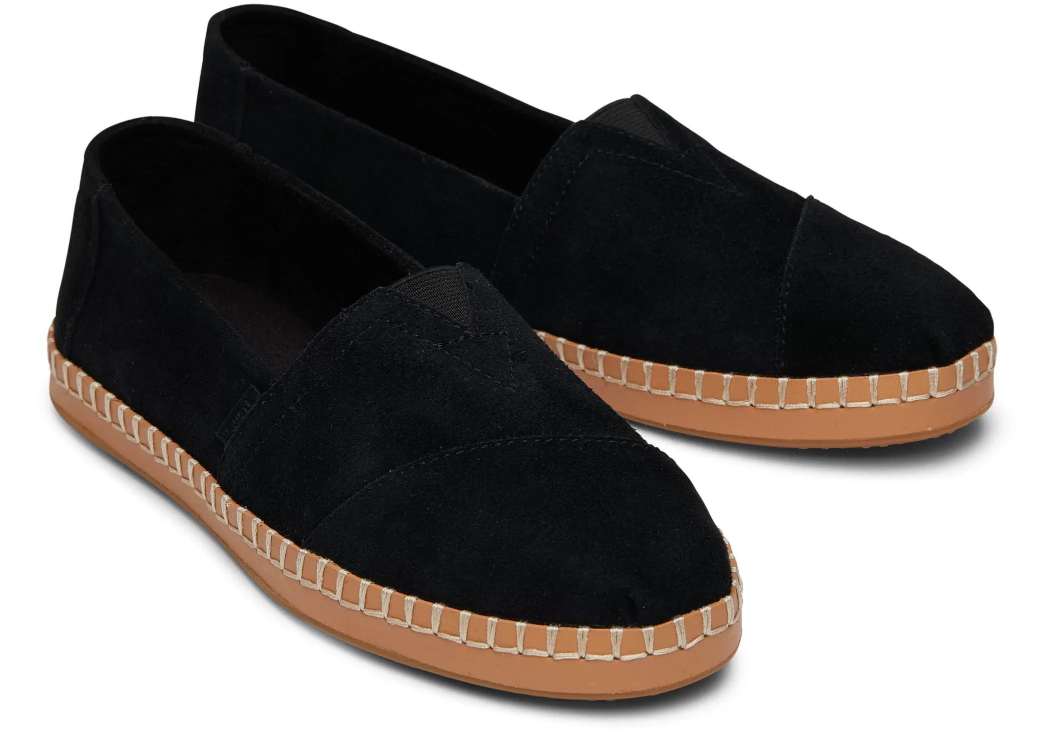 TOMS Instappers*Alpargata Leren Gewikkeld Zwarte Suede