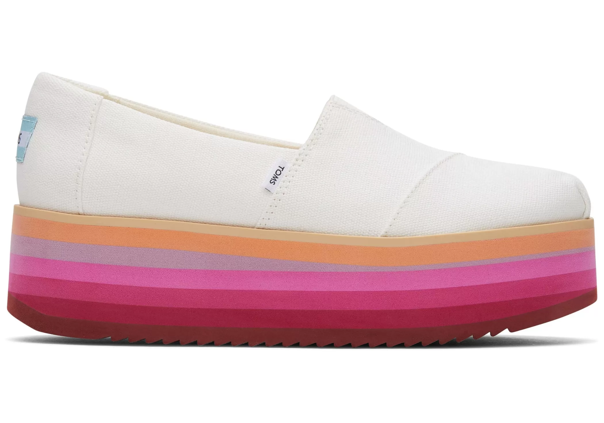 TOMS Instappers*Alpargata Platform Espadrille White Canvas