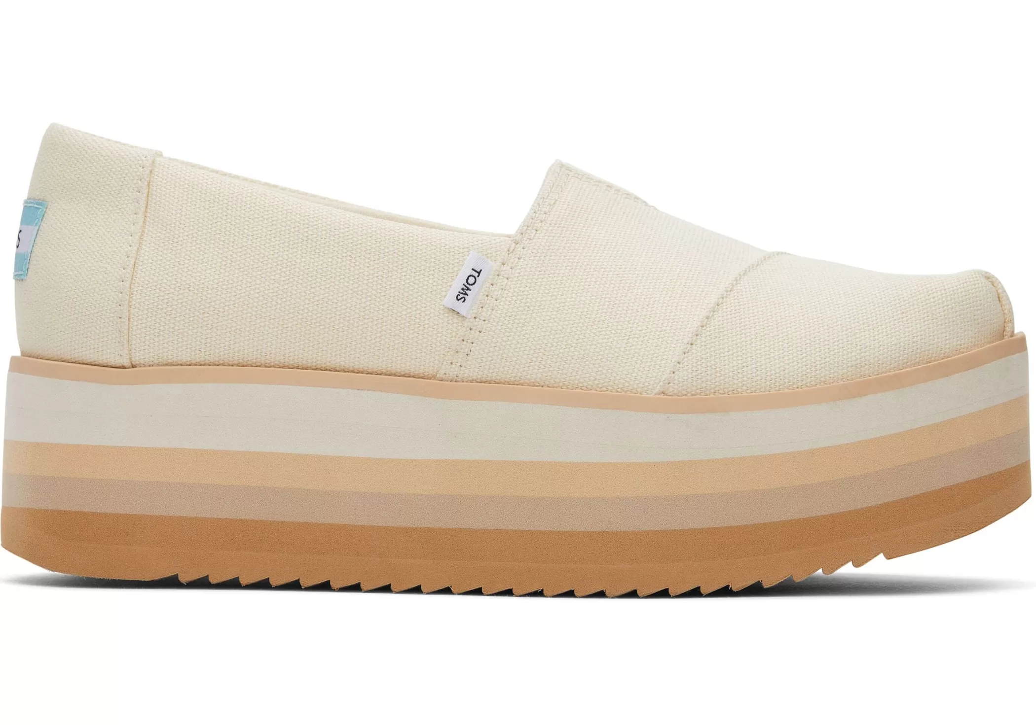 TOMS Instappers*Alpargata Platform Espadrille Natural Canvas