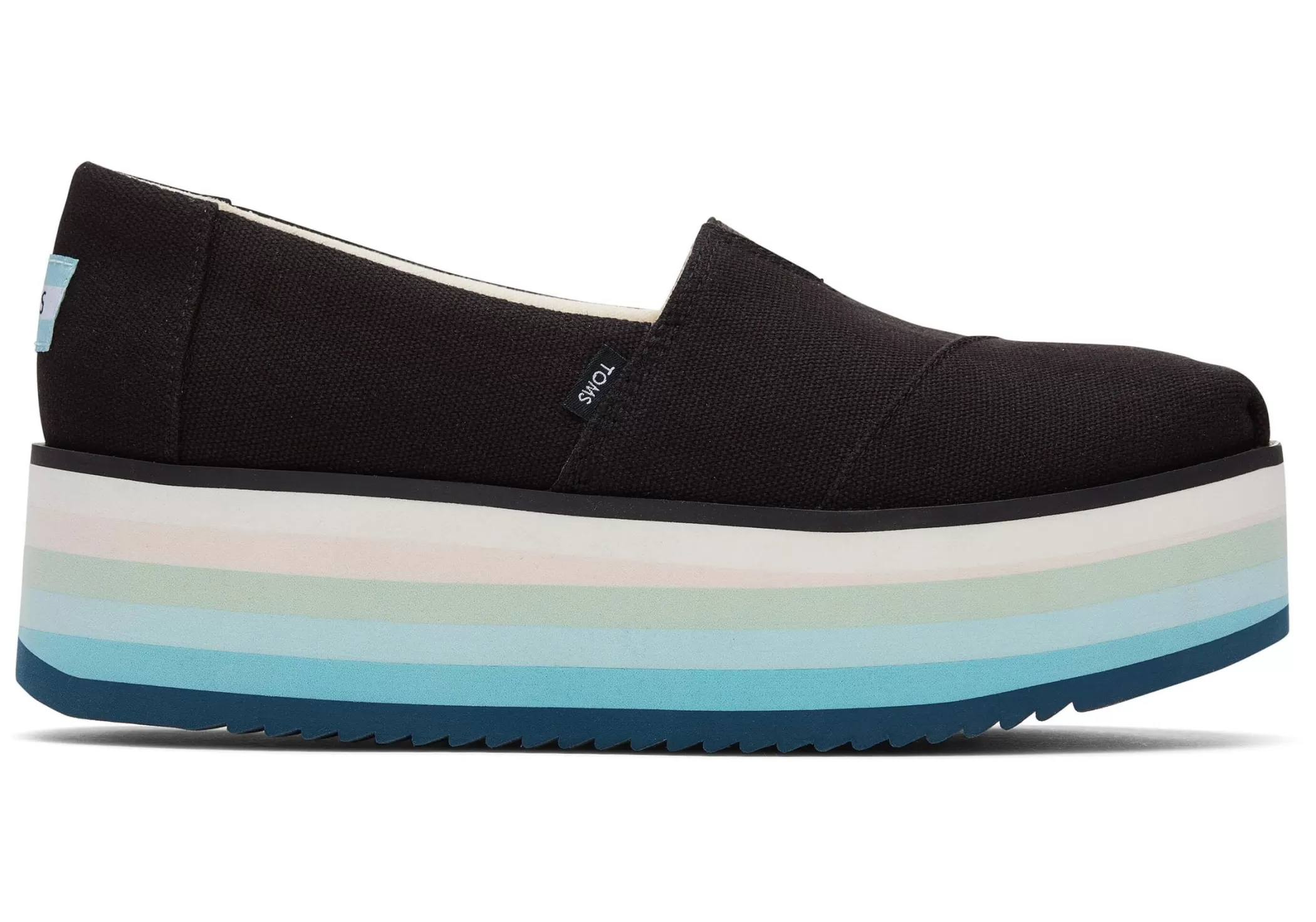 TOMS Plateauzolen*Alpargata Platform Espadrille Zwart Canvas