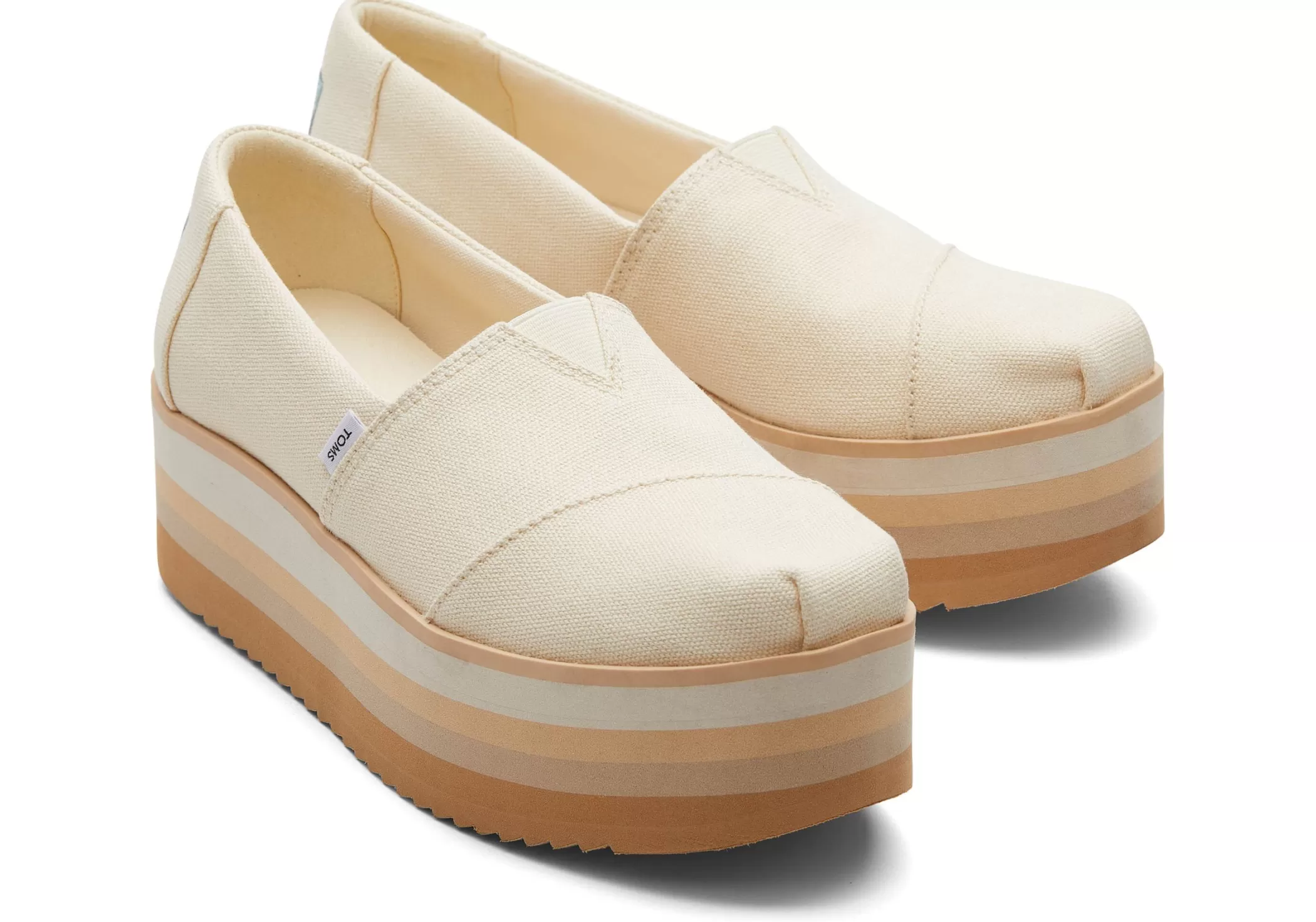 TOMS Instappers*Alpargata Platform Espadrille Natural Canvas