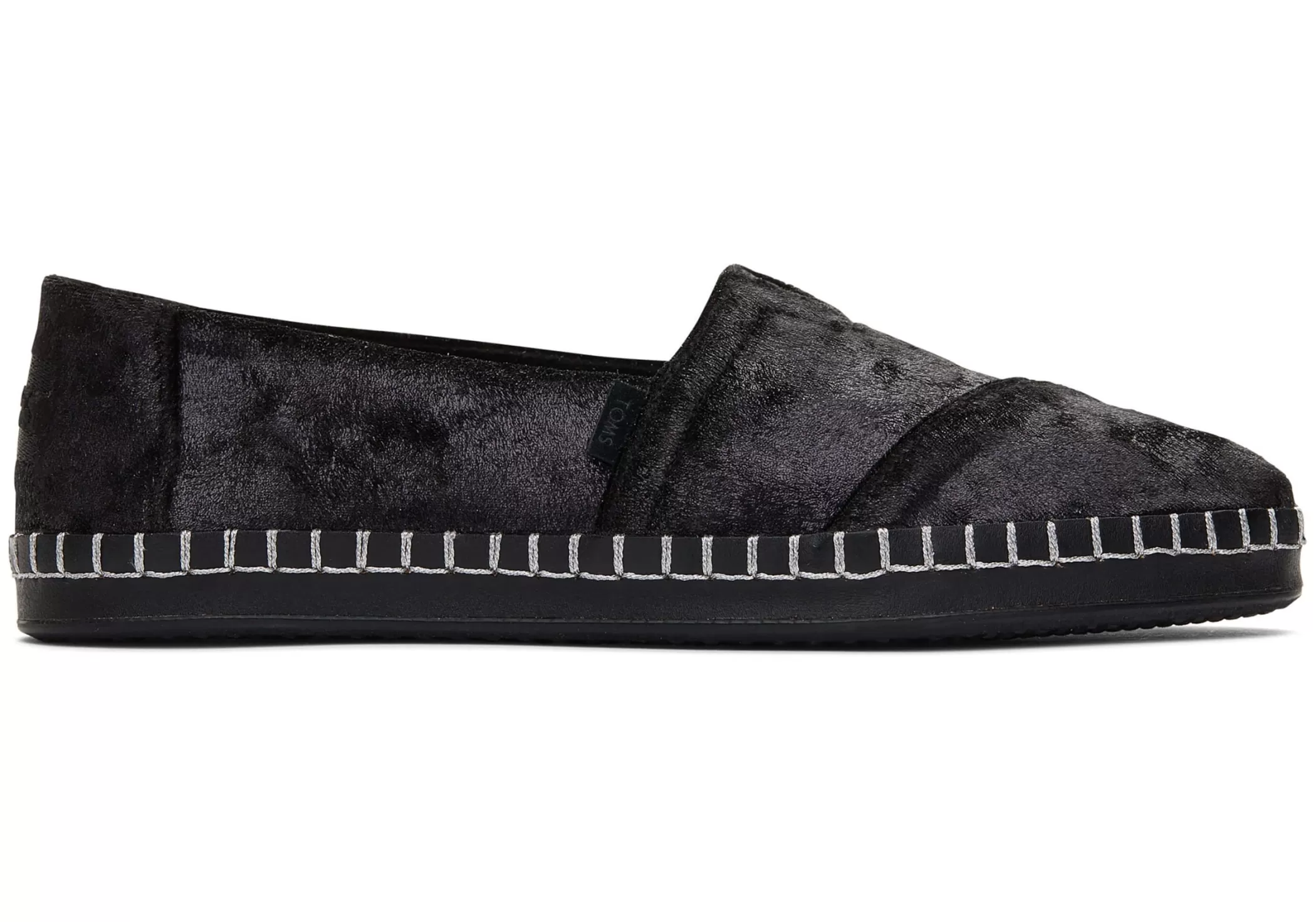 TOMS Instappers*Alpargata Pluche Leer Gewikkeld Black Plush Foil