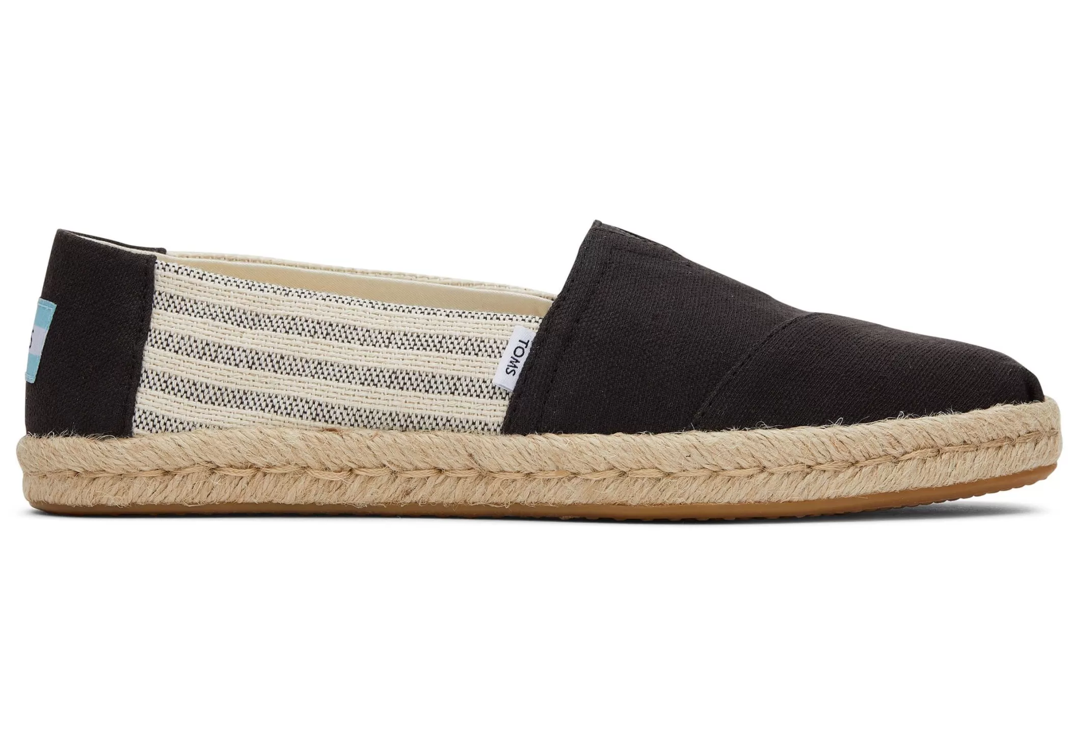 TOMS Espadrilles*Alpargata Recycled Cotton Rope Espadrille Zwart Gestreept