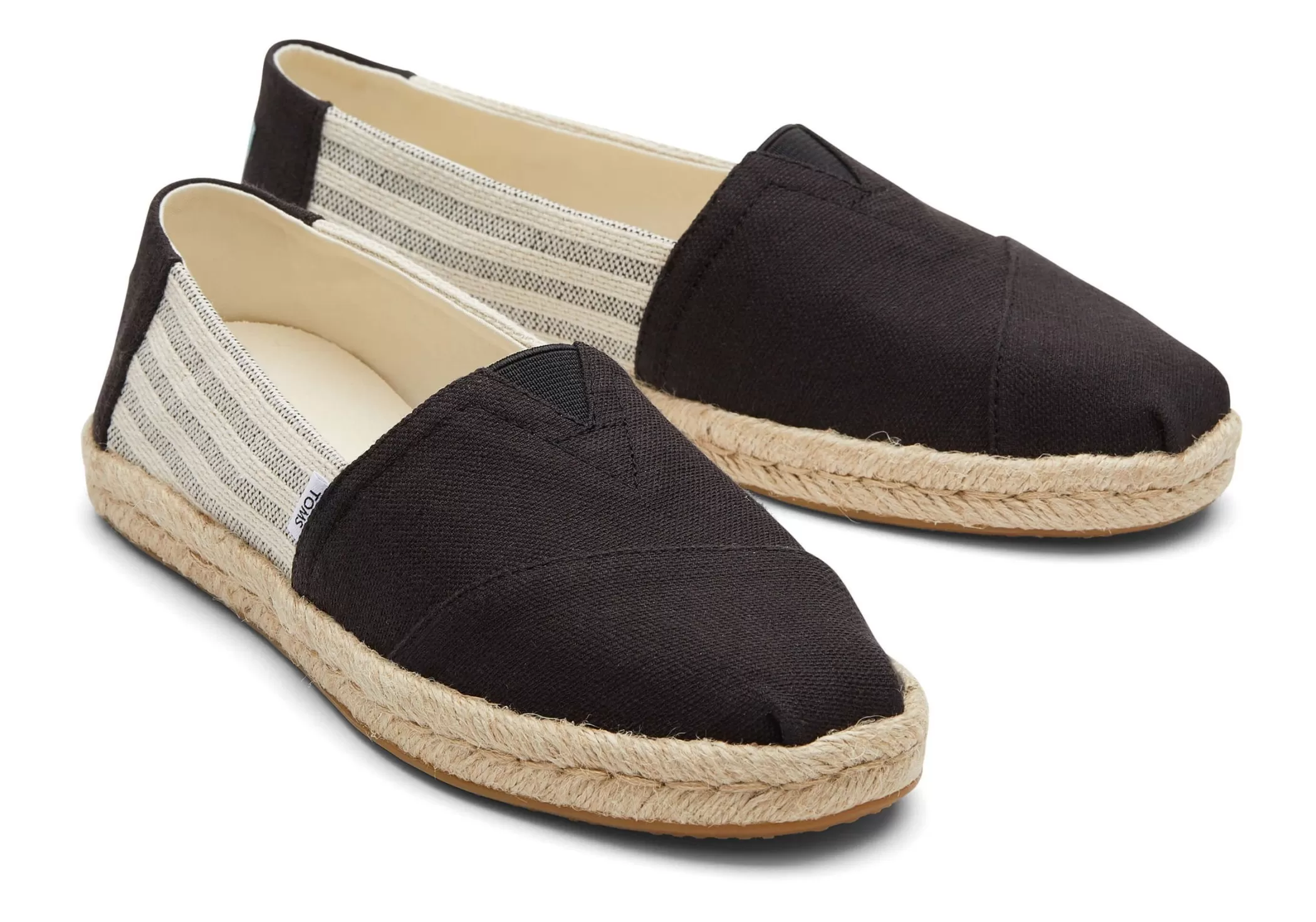 TOMS Espadrilles*Alpargata Recycled Cotton Rope Espadrille Zwart Gestreept