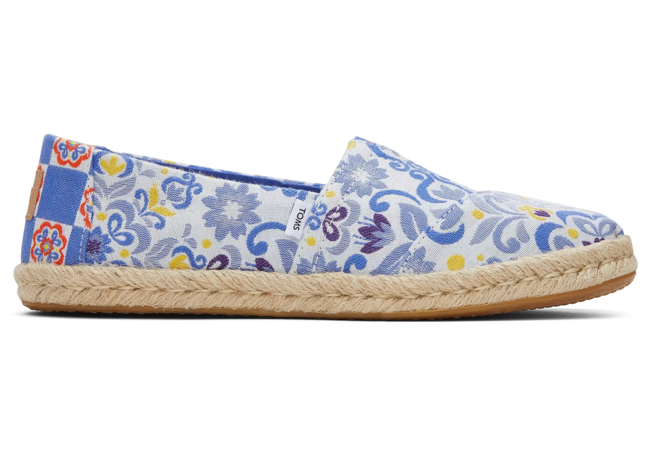 TOMS Espadrilles*Alpargata Touw Espadrille Blauwe Multi Mediterrane Tegels Jacquard