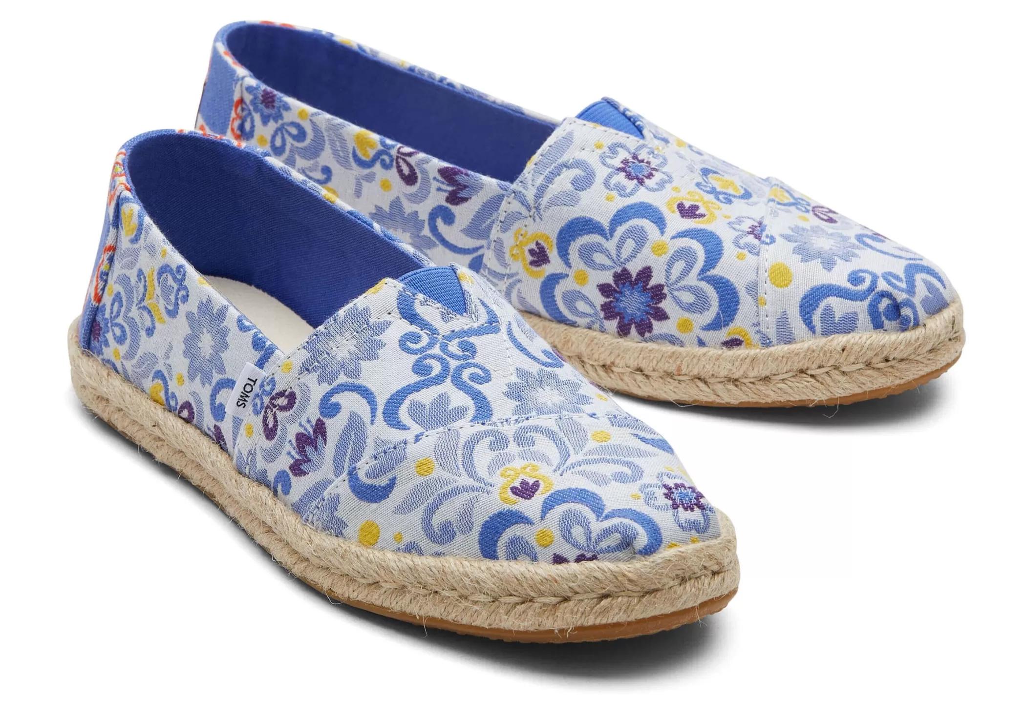 TOMS Espadrilles*Alpargata Touw Espadrille Blauwe Multi Mediterrane Tegels Jacquard