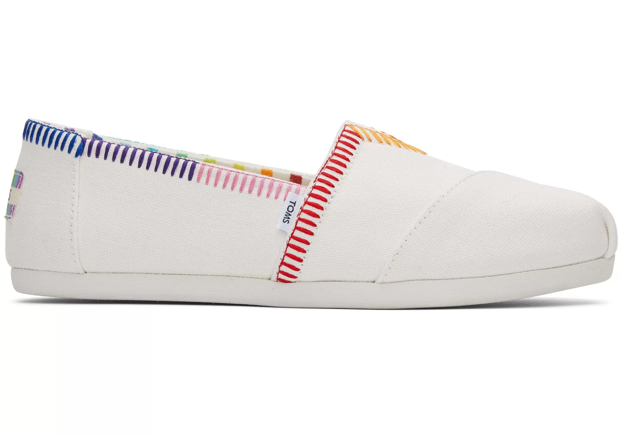 TOMS Alpargata*Alpargata Unity White Rainbow Canvas