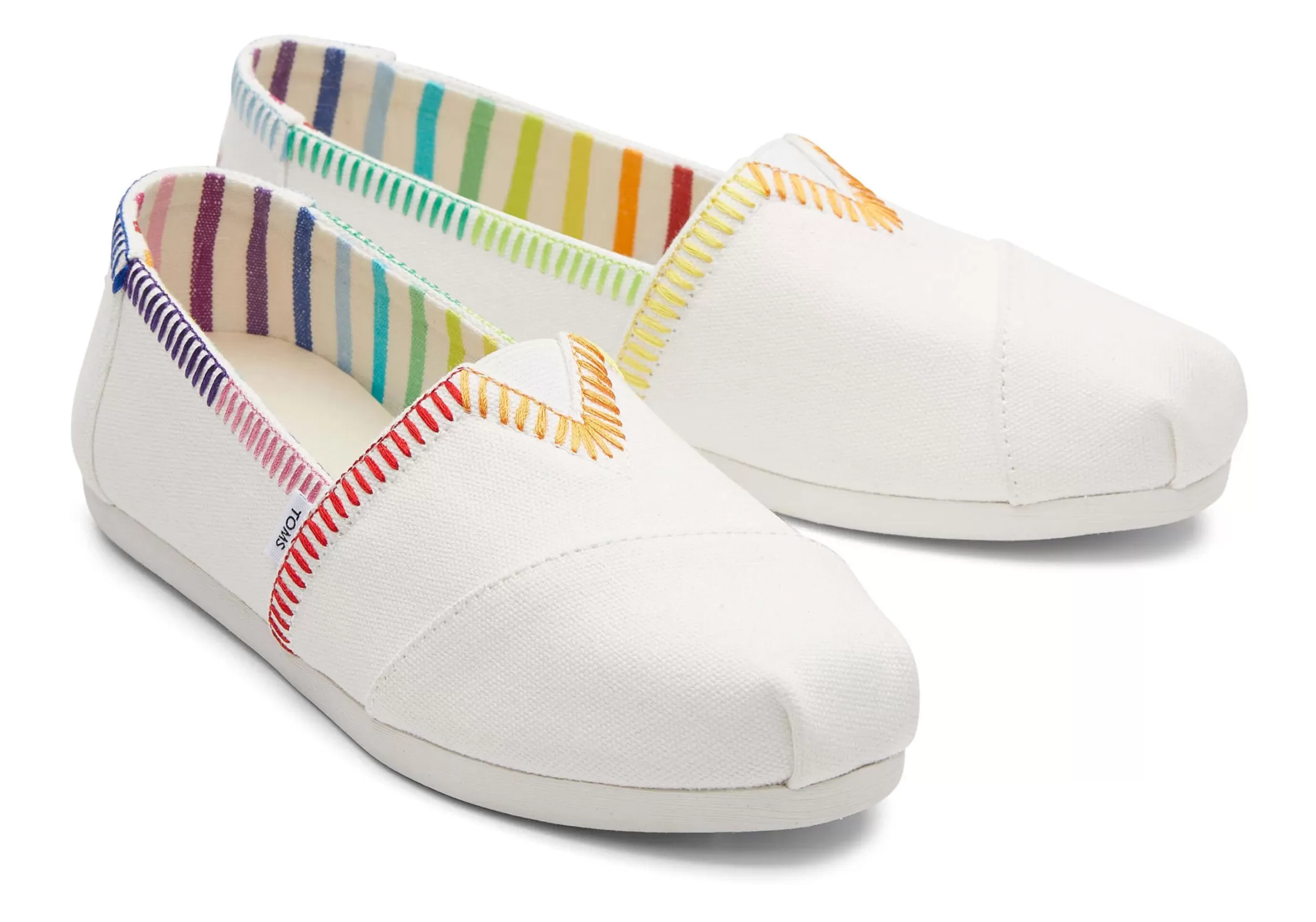 TOMS Alpargata*Alpargata Unity White Rainbow Canvas