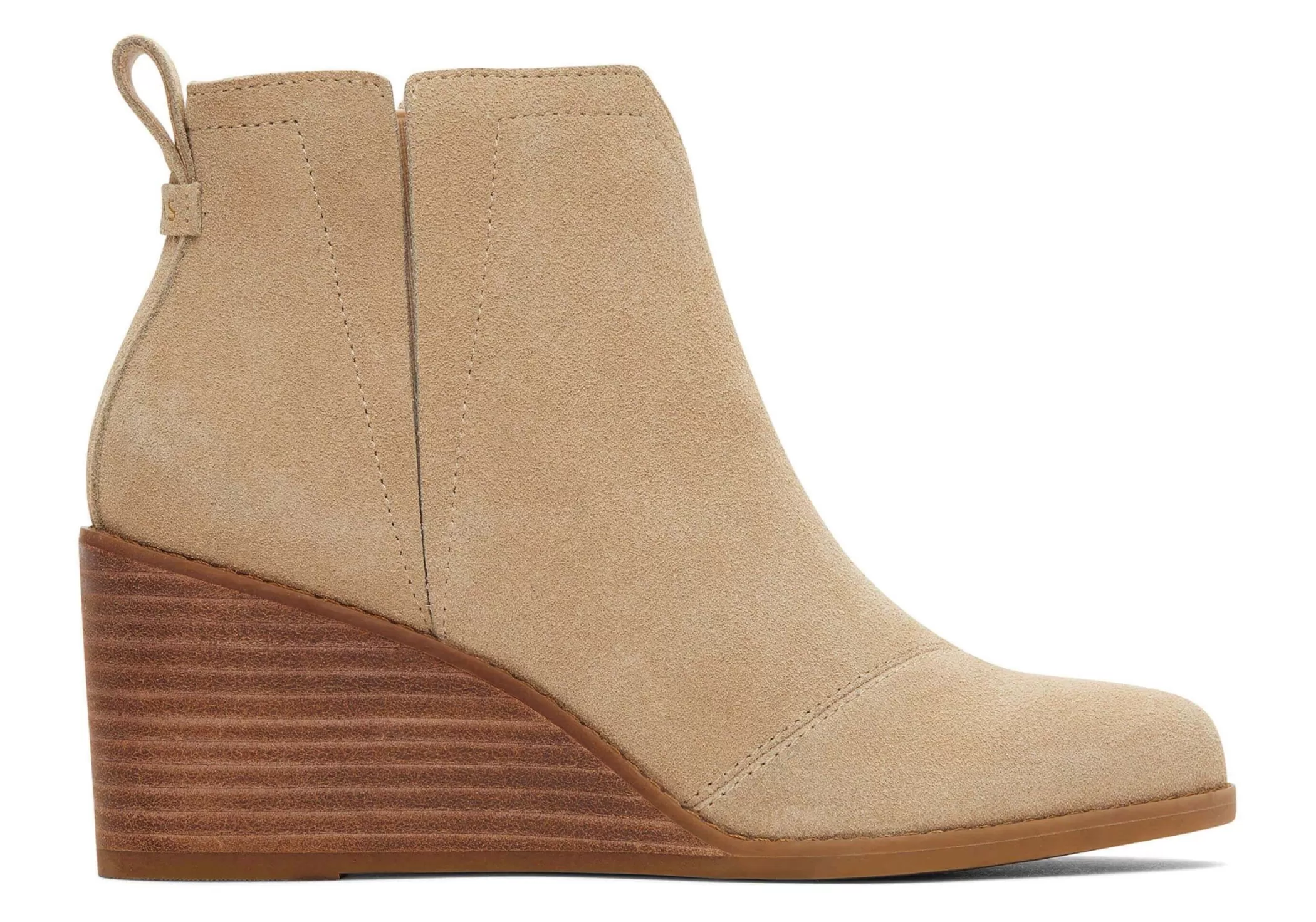 TOMS Hakken & Wedges*Clare Oatmeal Suede Wedge Boot Havermout Geel/Grijs Suede