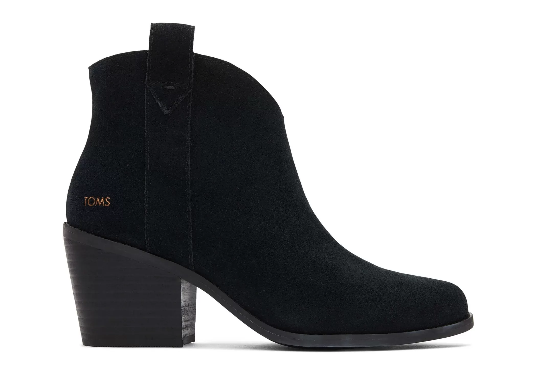 TOMS Hakken & Wedges*Constance Black Suede Heeled Boot Zwart/Zwart