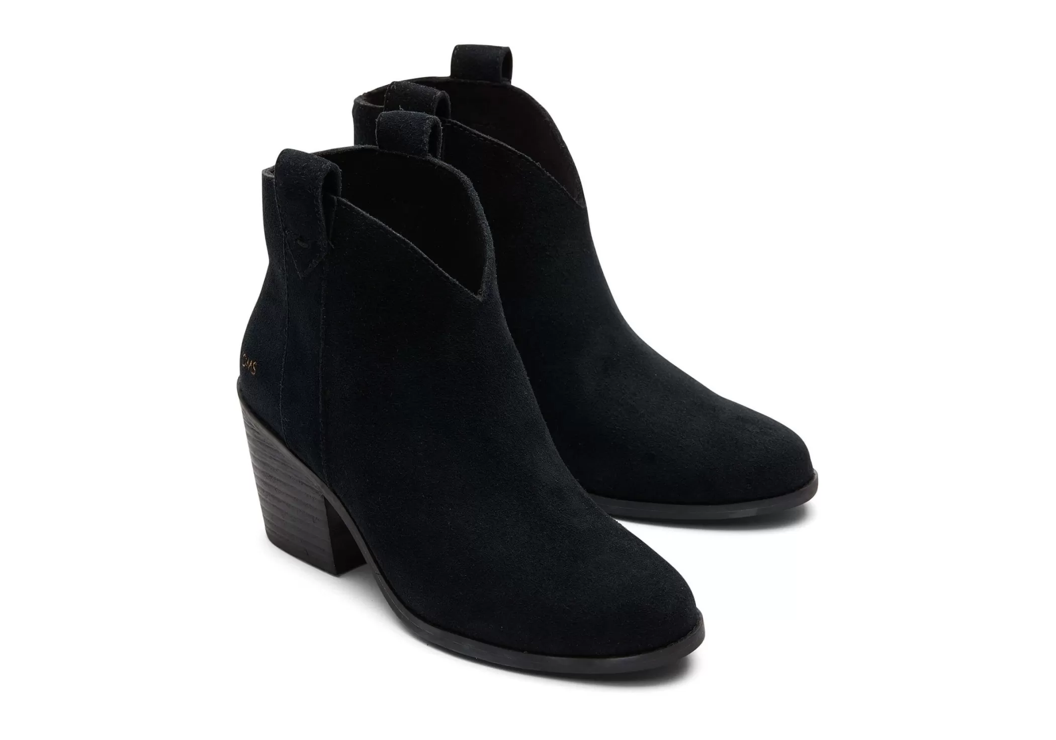 TOMS Hakken & Wedges*Constance Black Suede Heeled Boot Zwart/Zwart