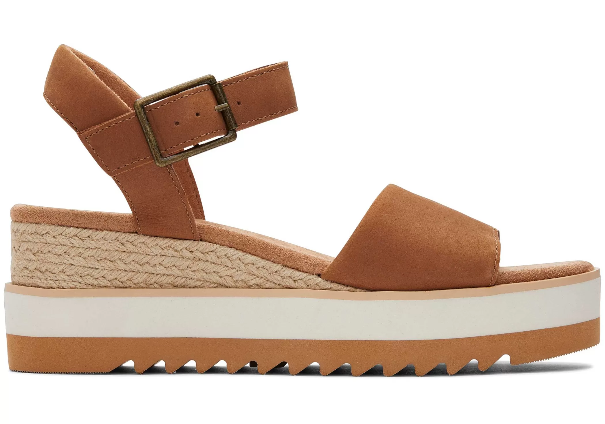 TOMS Hakken & Wedges*Diana Leather Wedge Sandal Beige Leer