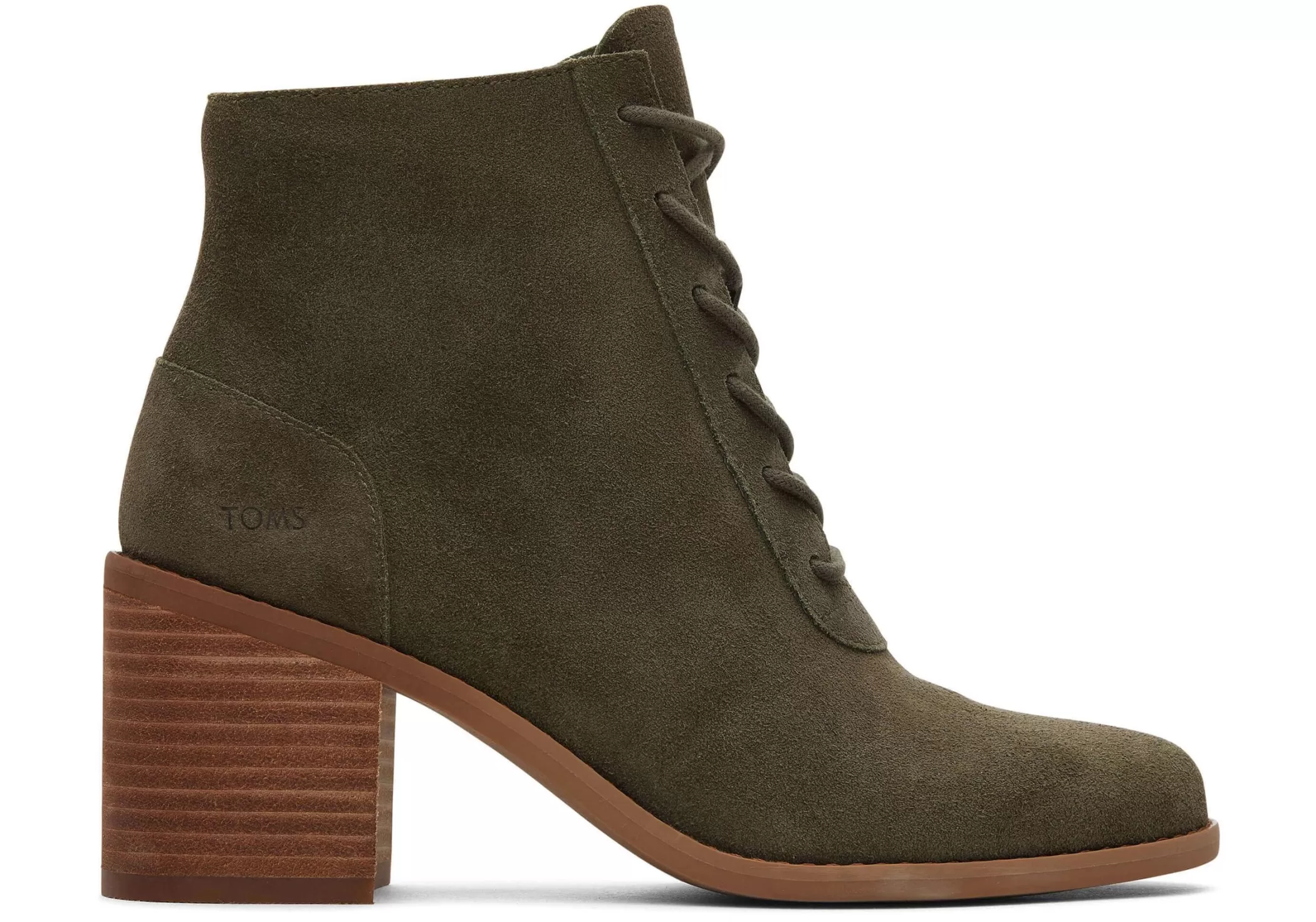 TOMS Hakken & Wedges*Evelyn Boots Met Veters Suede Olive