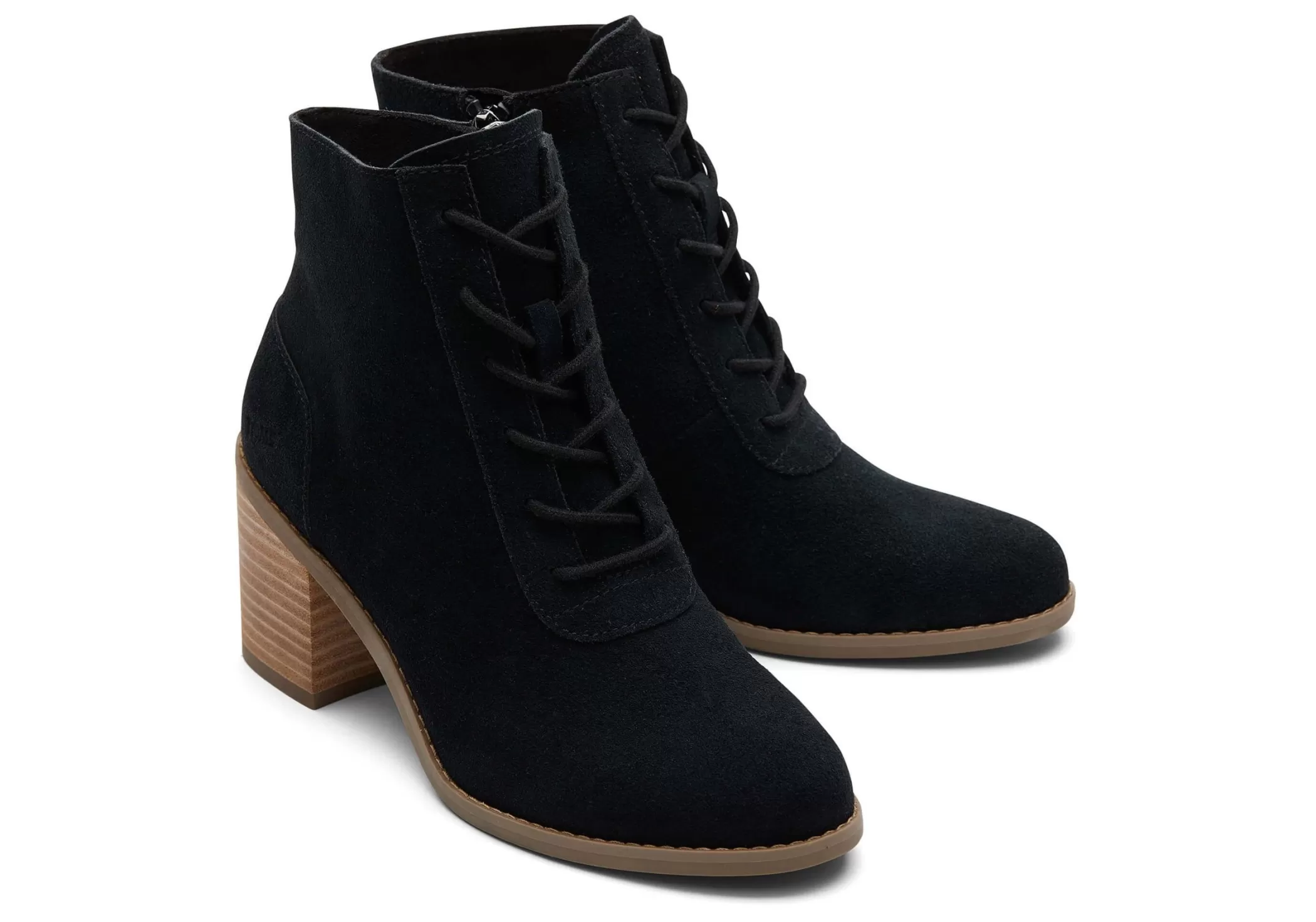 TOMS Hakken & Wedges*Evelyn Boots Met Veters Suede Black