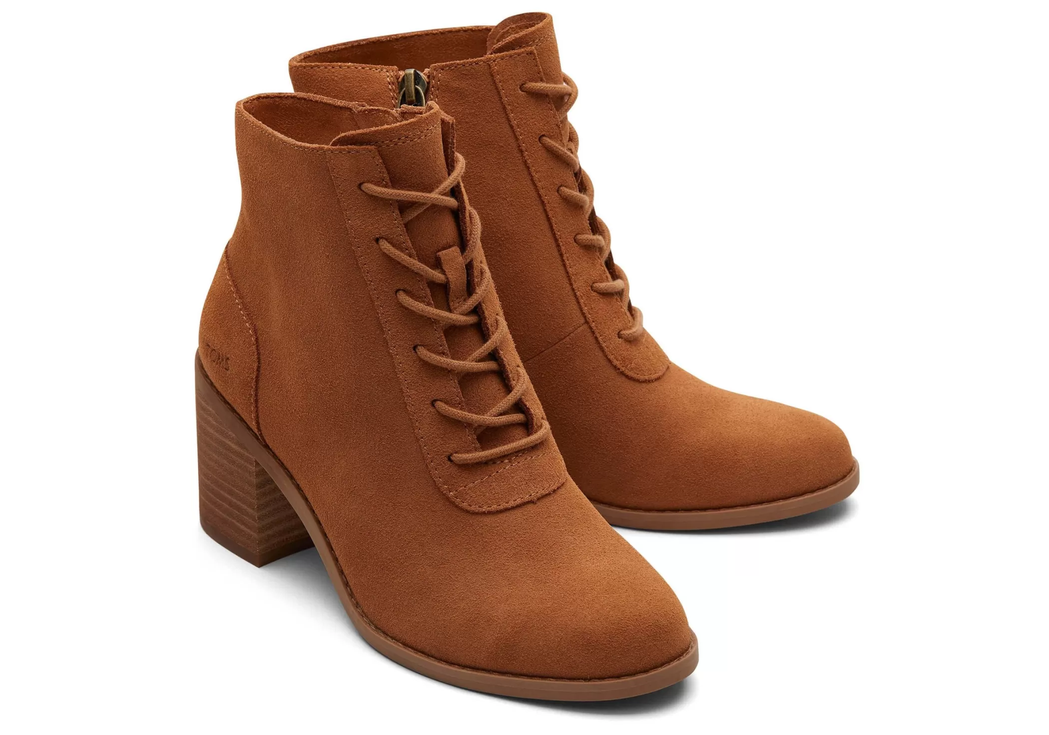 TOMS Hakken & Wedges*Evelyn Boots Met Veters Suede Tan