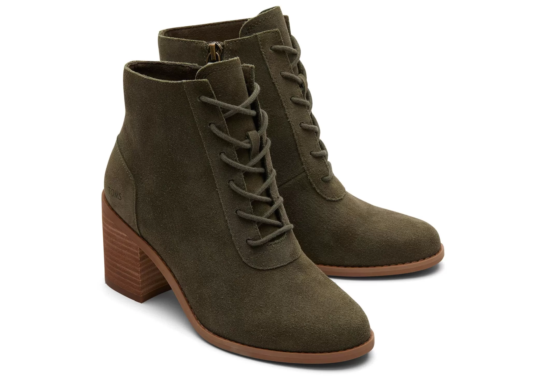 TOMS Hakken & Wedges*Evelyn Boots Met Veters Suede Olive