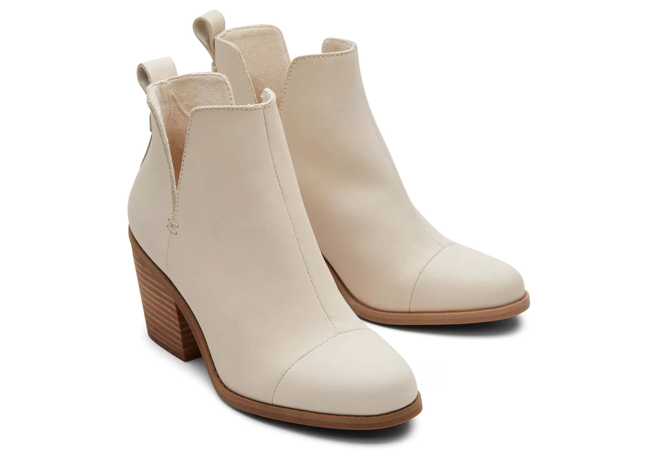 TOMS Hakken & Wedges*Everly Cutout Boot Beige Leather