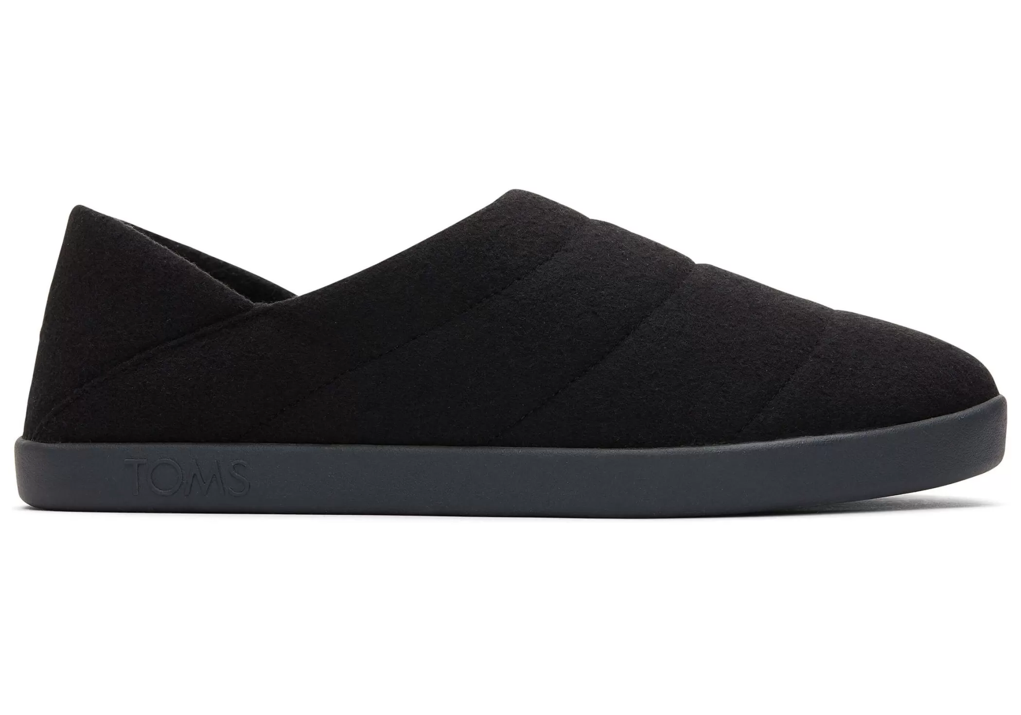 TOMS Pantoffels*Ezra Pantoffel Black Felt/Fleece