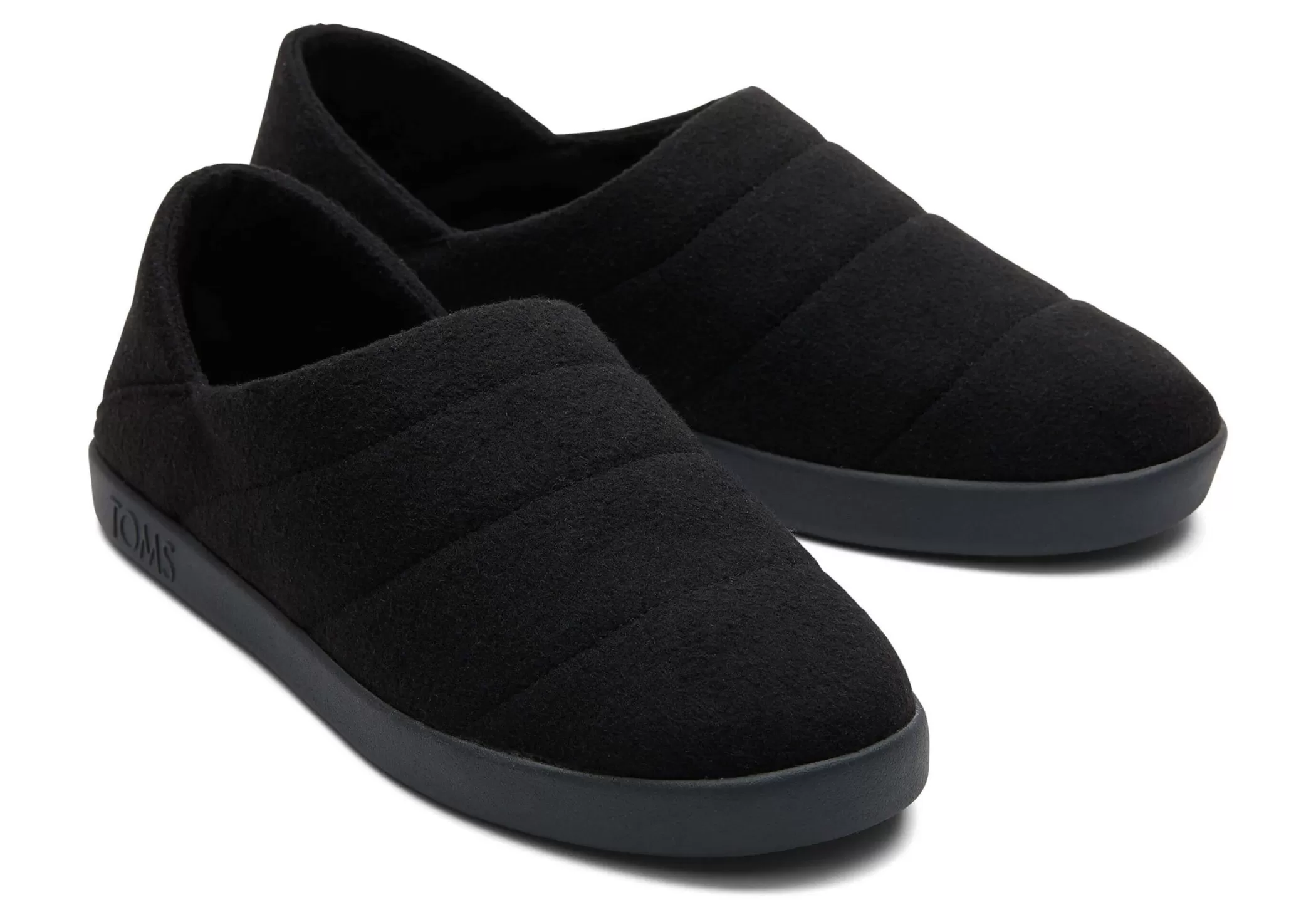 TOMS Pantoffels*Ezra Pantoffel Black Felt/Fleece