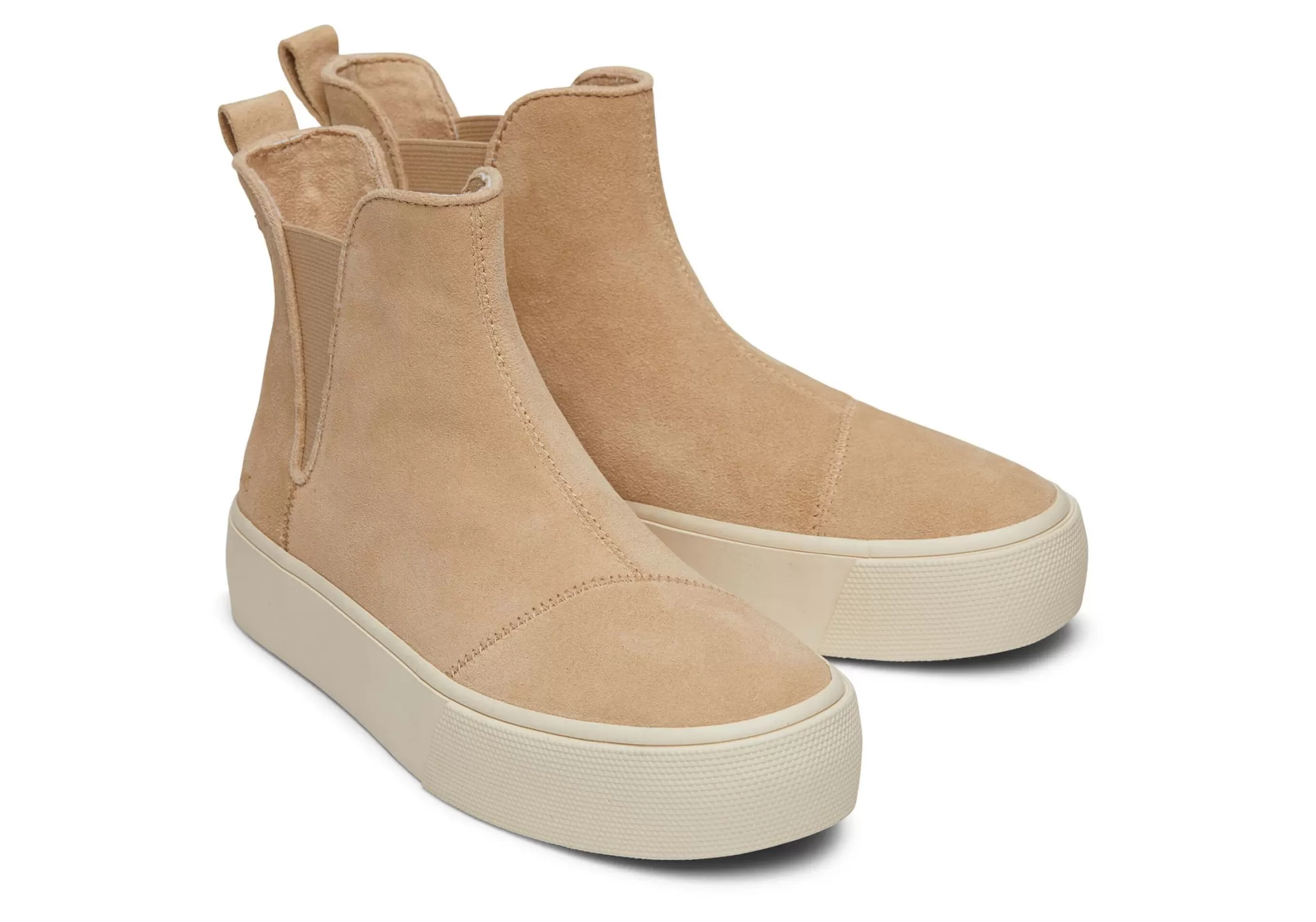 TOMS Sneakers*Fenix Platform Chelsea Havermout Geel/Grijs Suede