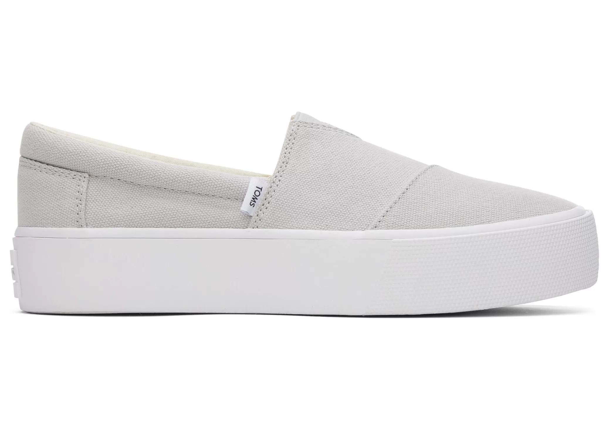 TOMS Sneakers*Fenix Platform Grey Canvas Slip On Sneaker Grijs