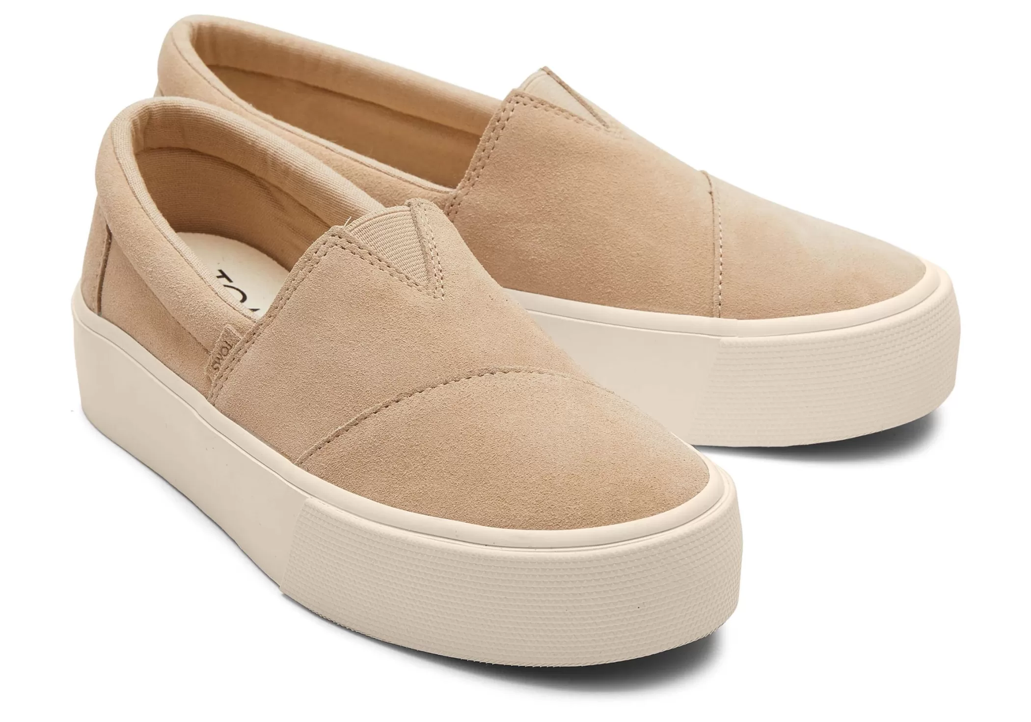 TOMS Sneakers*Fenix Platform Slip Ons Suede Oatmeal