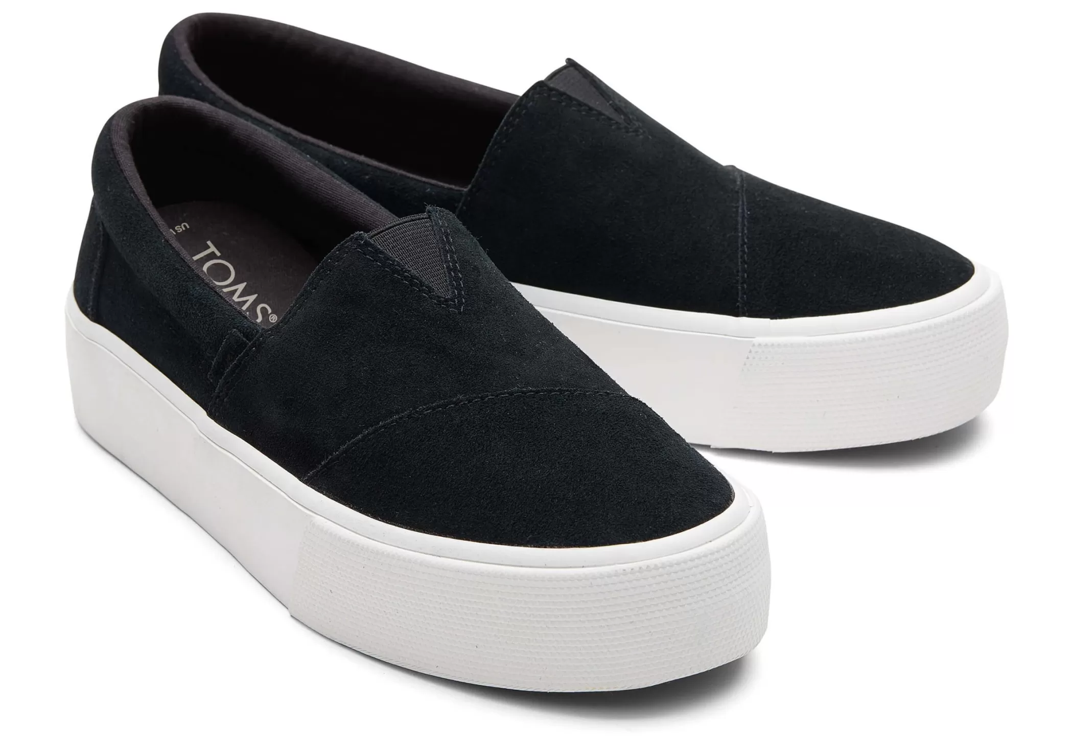 TOMS Sneakers*Fenix Platform Slip Ons Suede Black