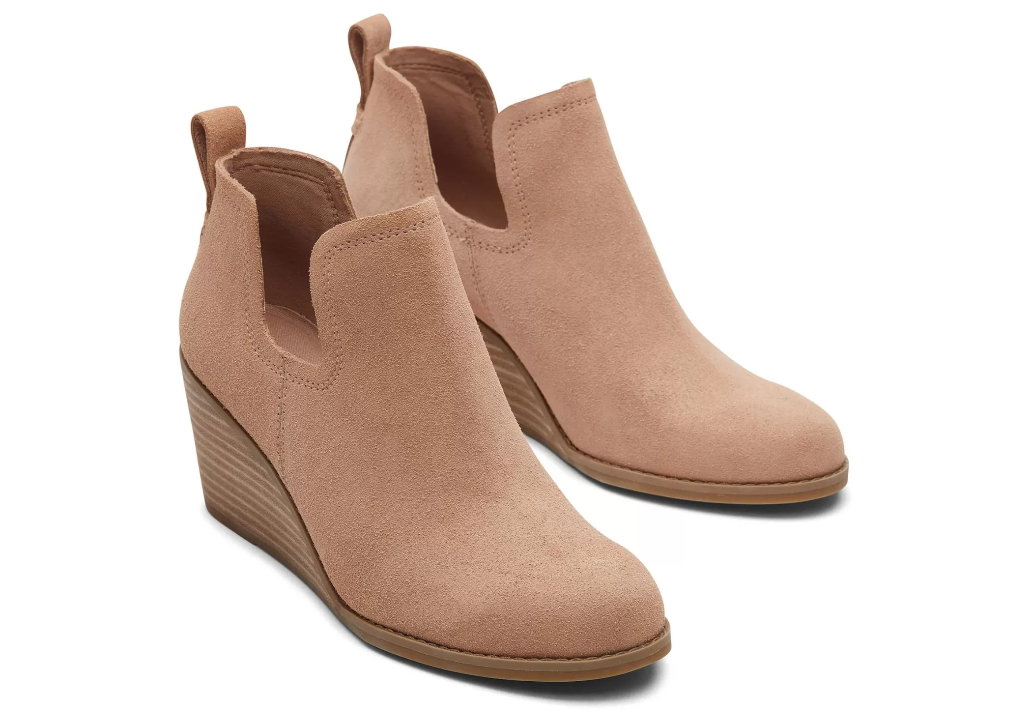 TOMS Hakken & Wedges*Kallie Brown Suede Wedge Boot Bruin