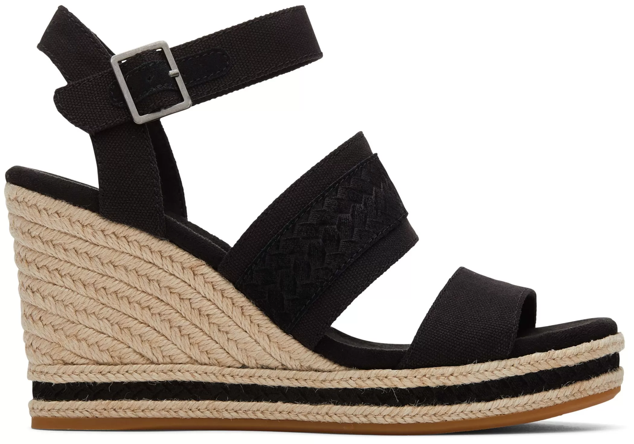 TOMS Hakken & Wedges*Madelyn Wedge Sandal Zwart Canvas