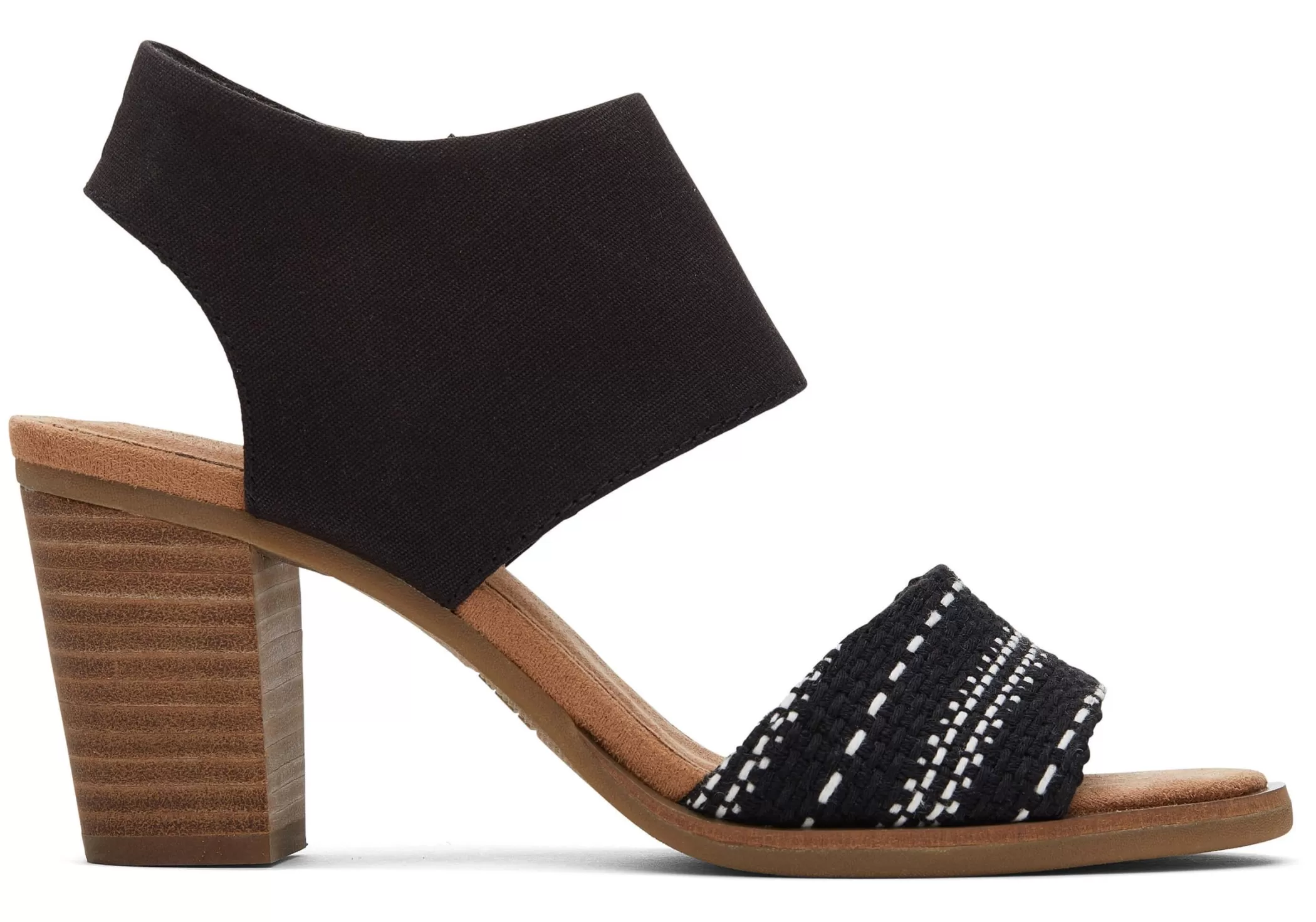 TOMS Hakken & Wedges*Majorca Cutout Sandal Zwart Geweven