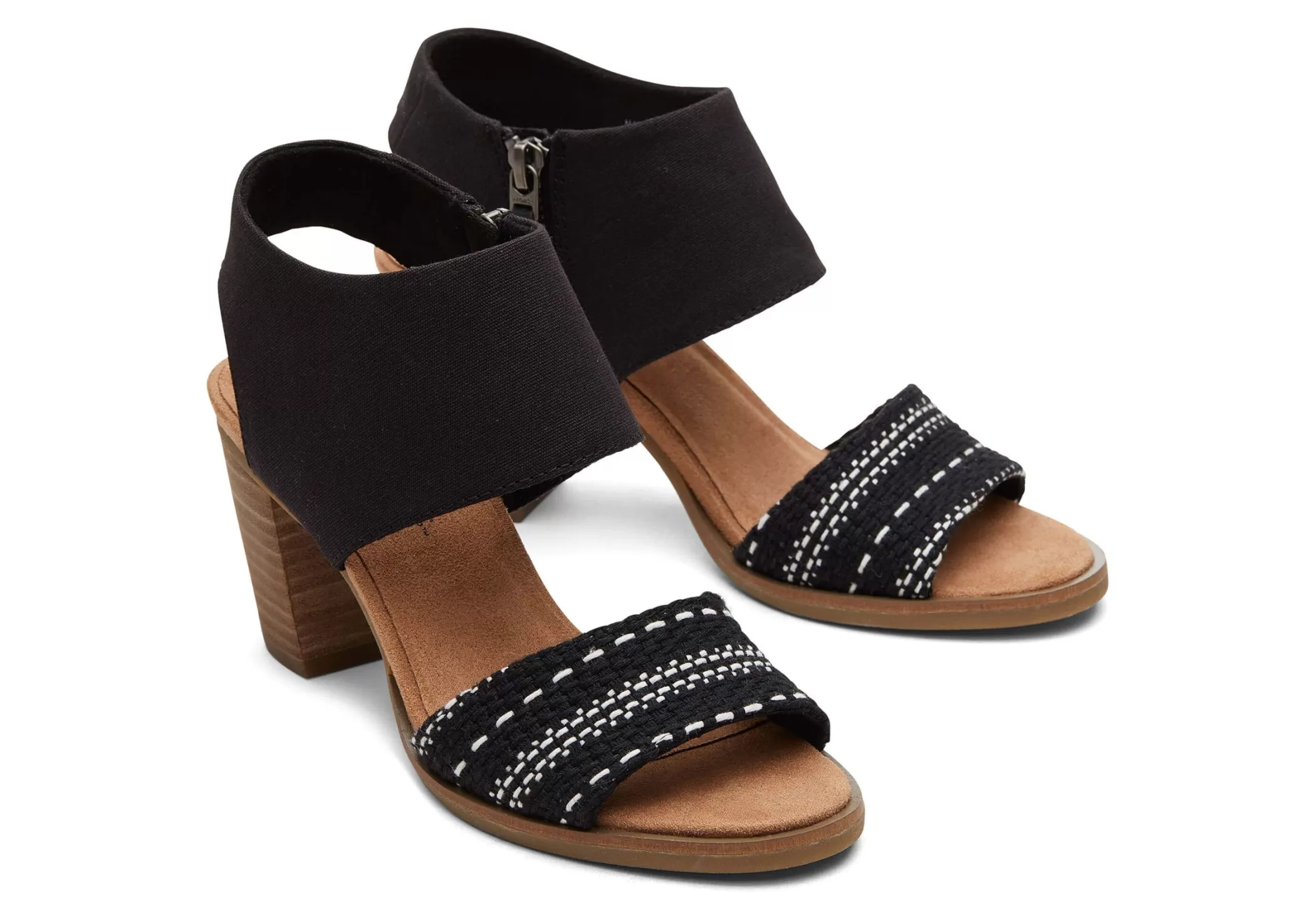 TOMS Hakken & Wedges*Majorca Cutout Sandal Zwart Geweven