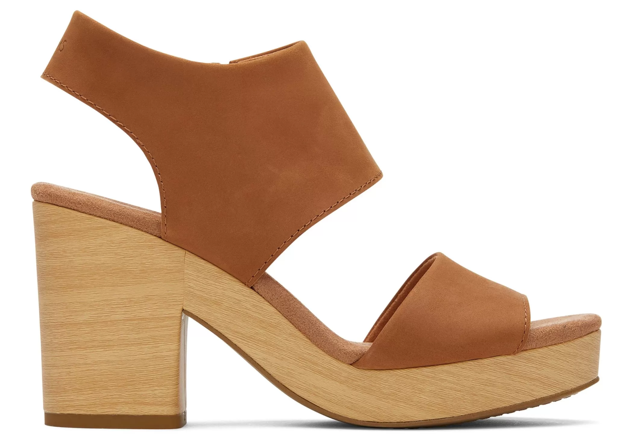 TOMS Hakken & Wedges*Majorca Leather Platform Sandal Beige Leer