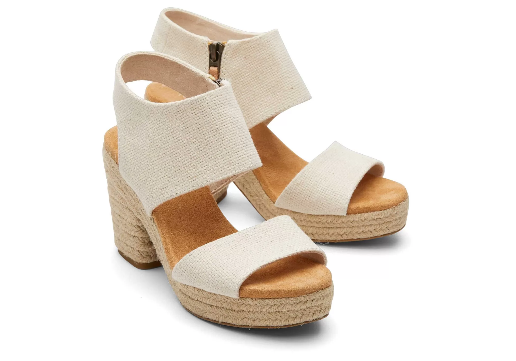 TOMS Hakken & Wedges*Majorca Rope Platform Sandal Beige Mand Geweven