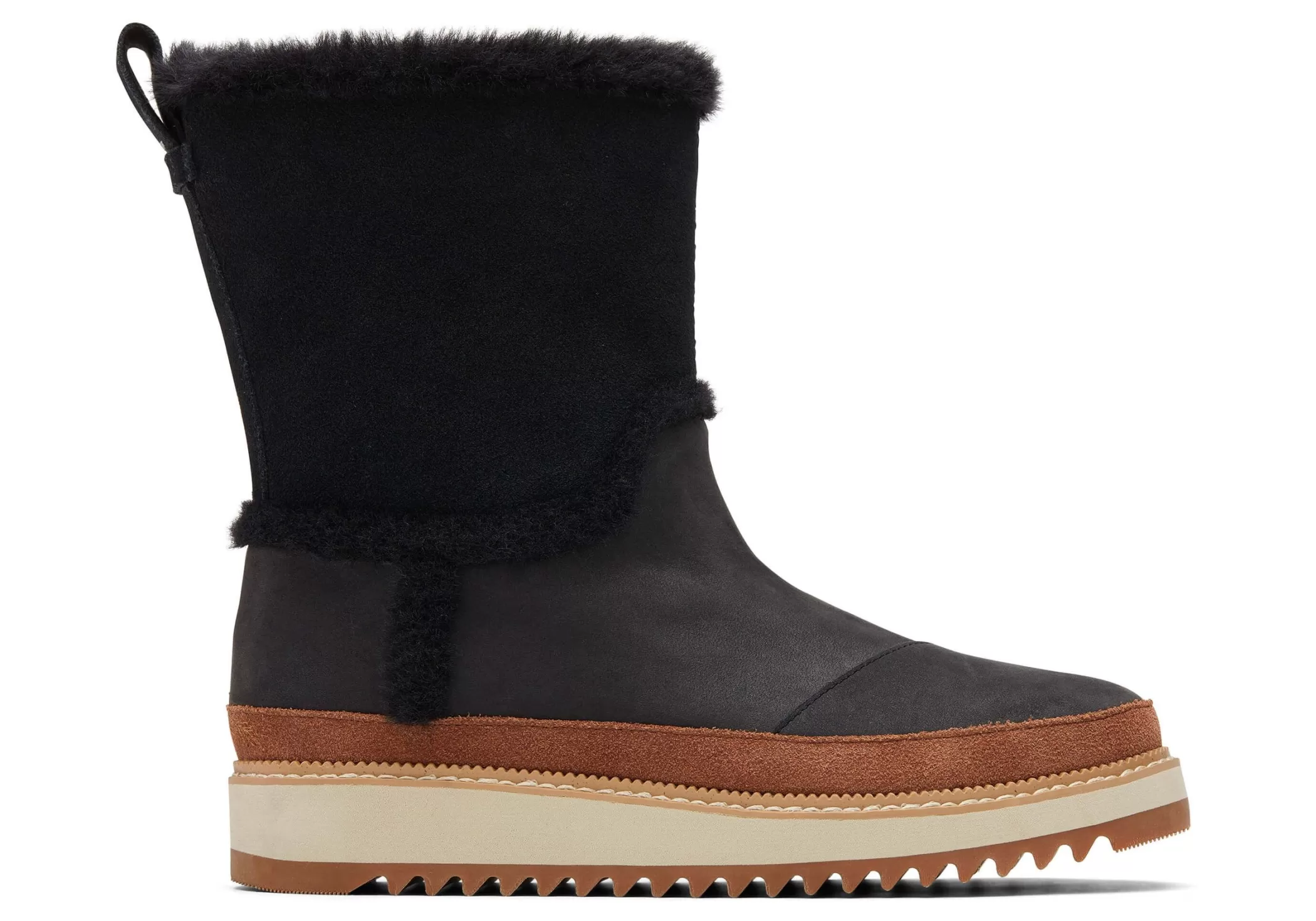 TOMS Boots*Makenna Bootie Faux Fur Black