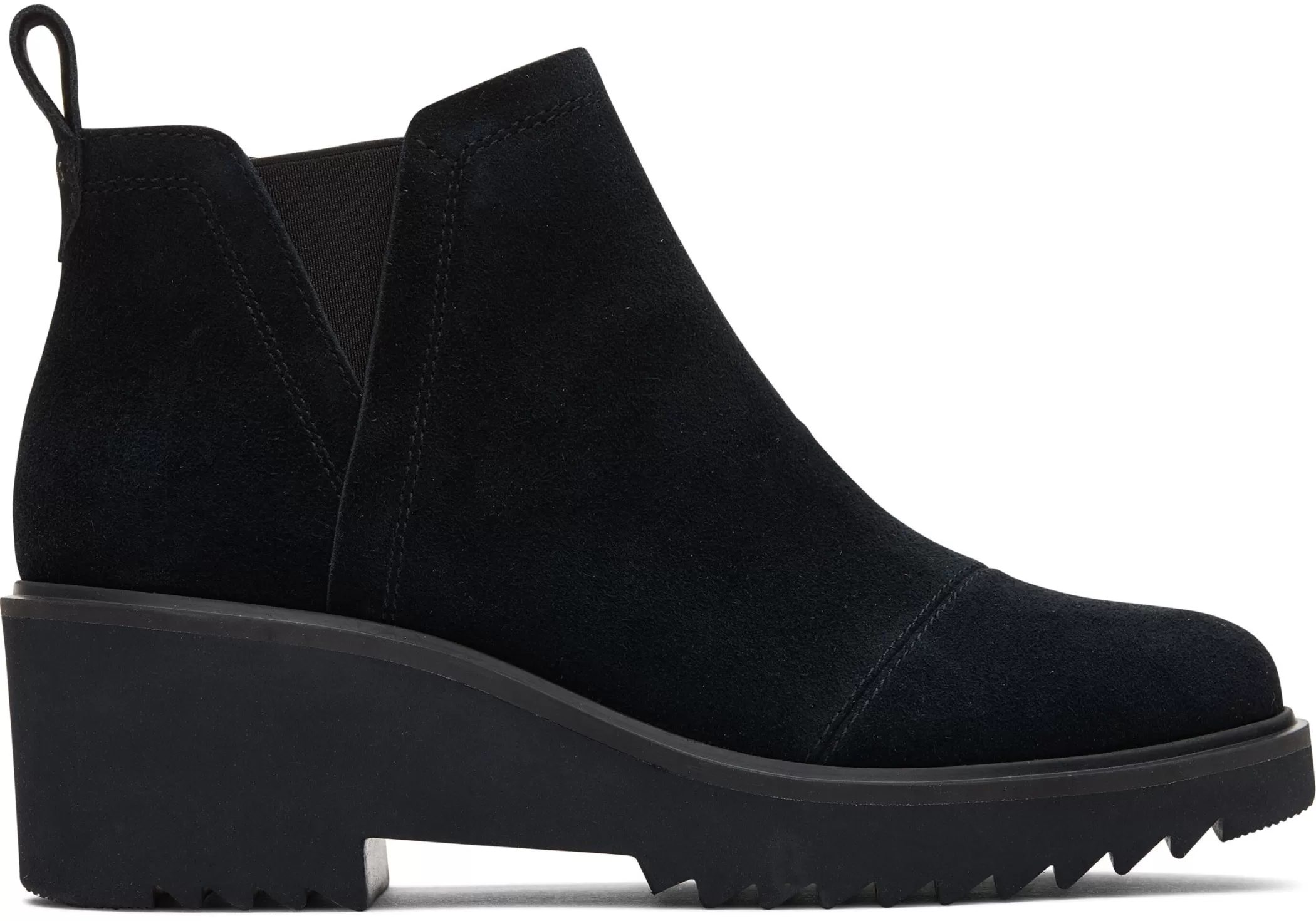 TOMS Boots*Maude Black Suede Wedge Boot Zwarte Suede