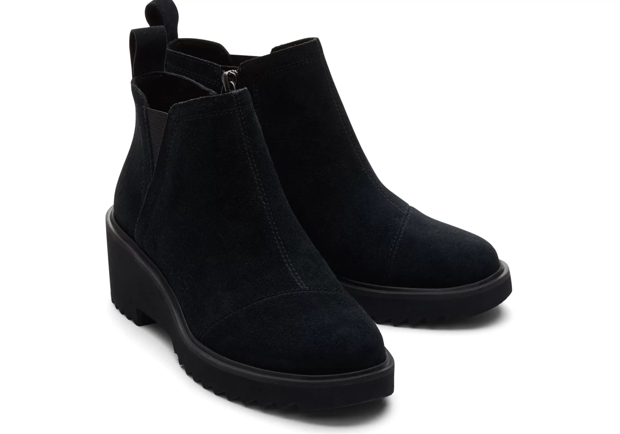 TOMS Boots*Maude Black Suede Wedge Boot Zwarte Suede