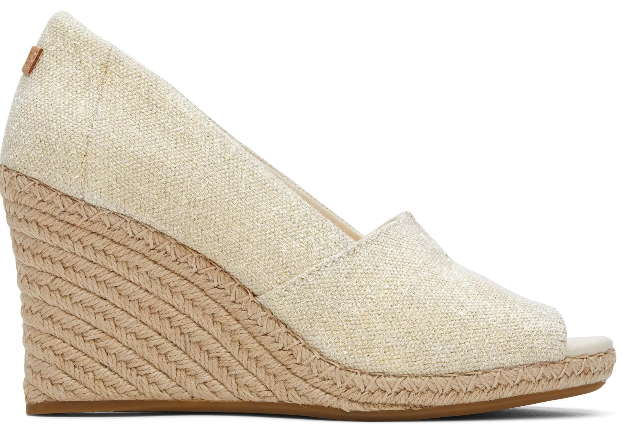 TOMS Hakken & Wedges*Michelle Wedge Heel Donkerbeige Metallic Linnen