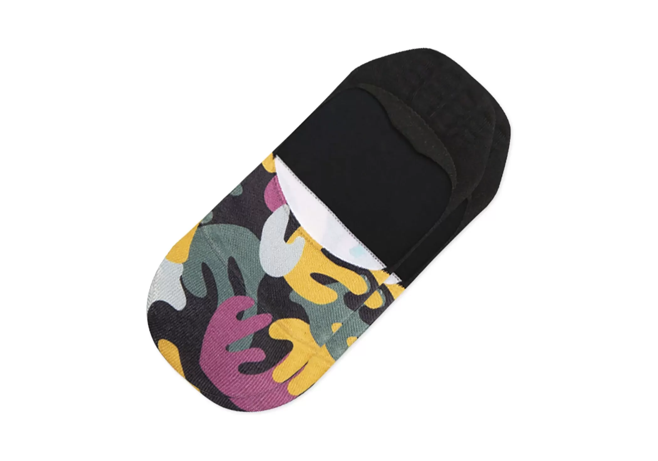 TOMS *No Show Sokken Abstracte Bloemen Zwart