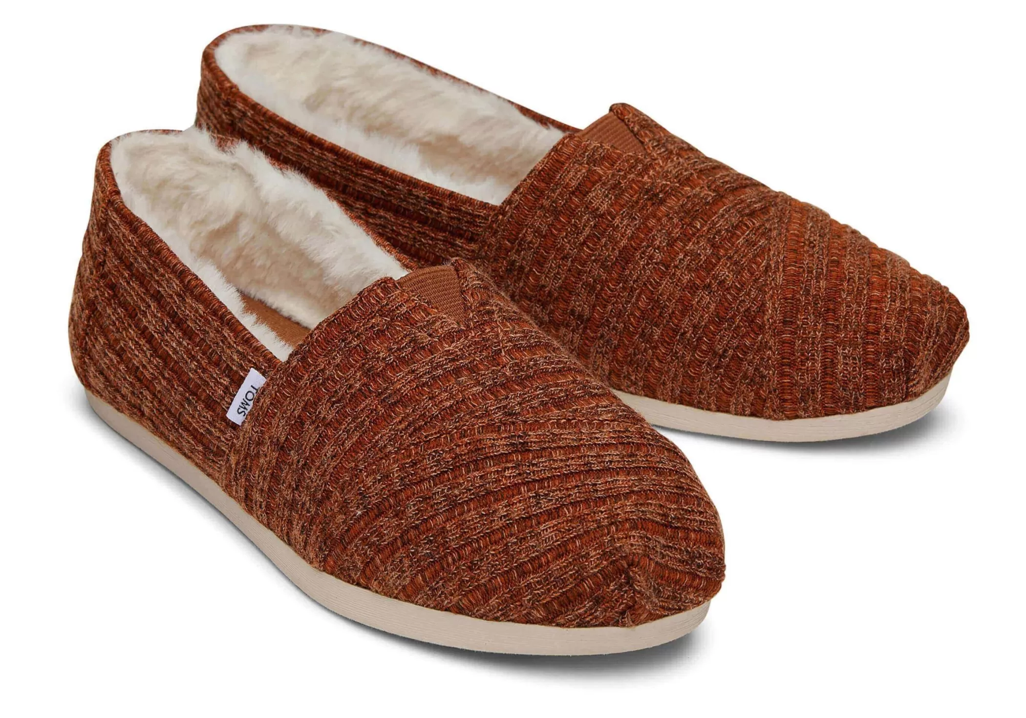 TOMS Alpargata*Oranje Ribgebreid Nepbont Alpargatas Schoenen Dames Rib Knit Orange