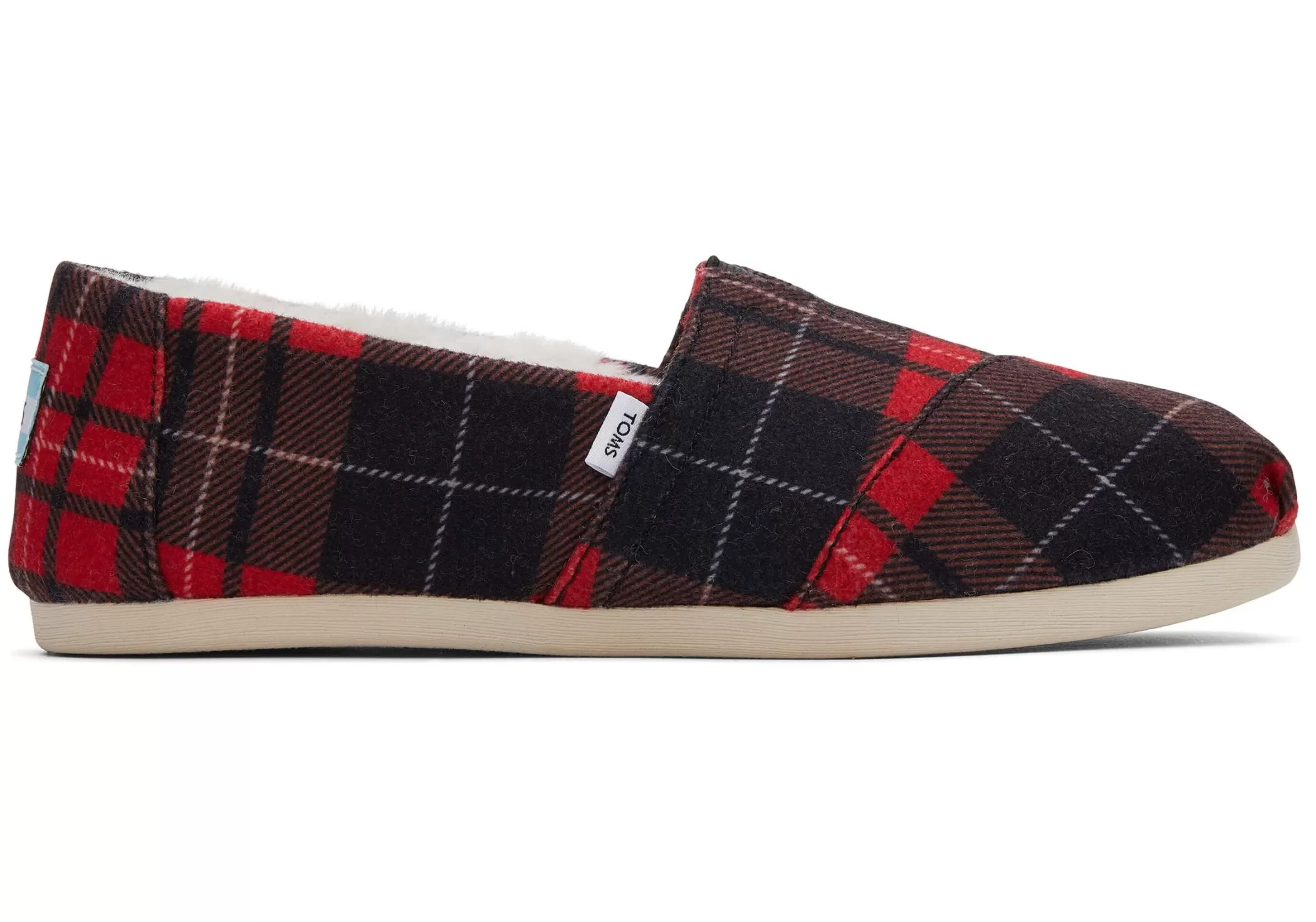 TOMS Pantoffels*Plaid Alpargata Rood