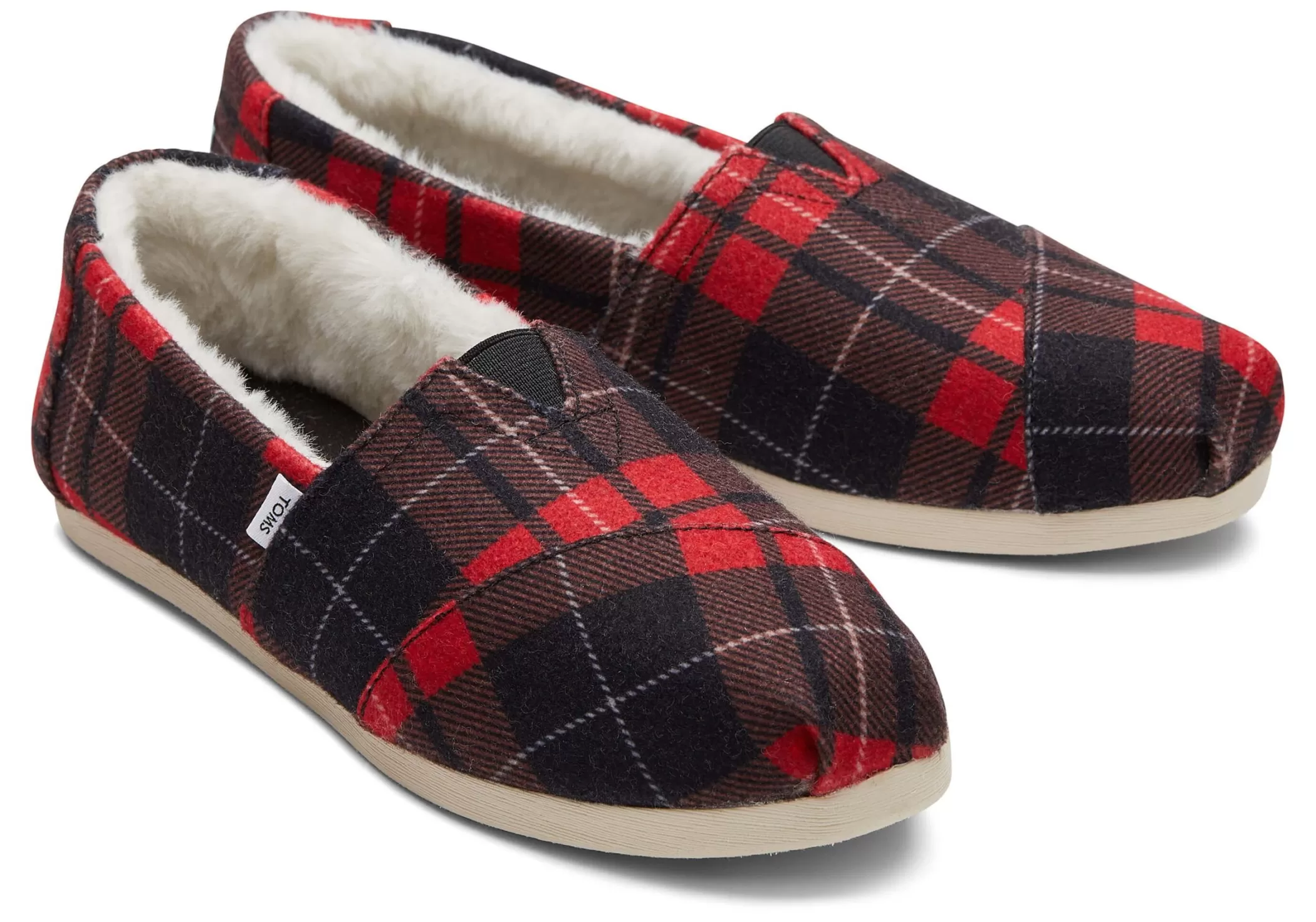 TOMS Pantoffels*Plaid Alpargata Rood