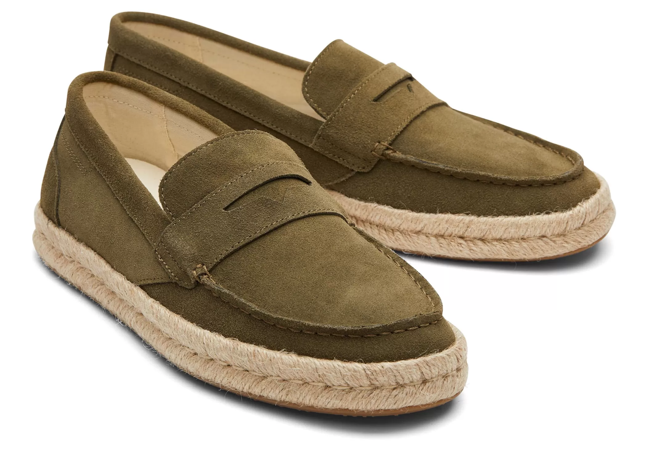 TOMS Espadrilles*Stanford 2.0 Rope Espadrille Suede Olijfgroen Suede