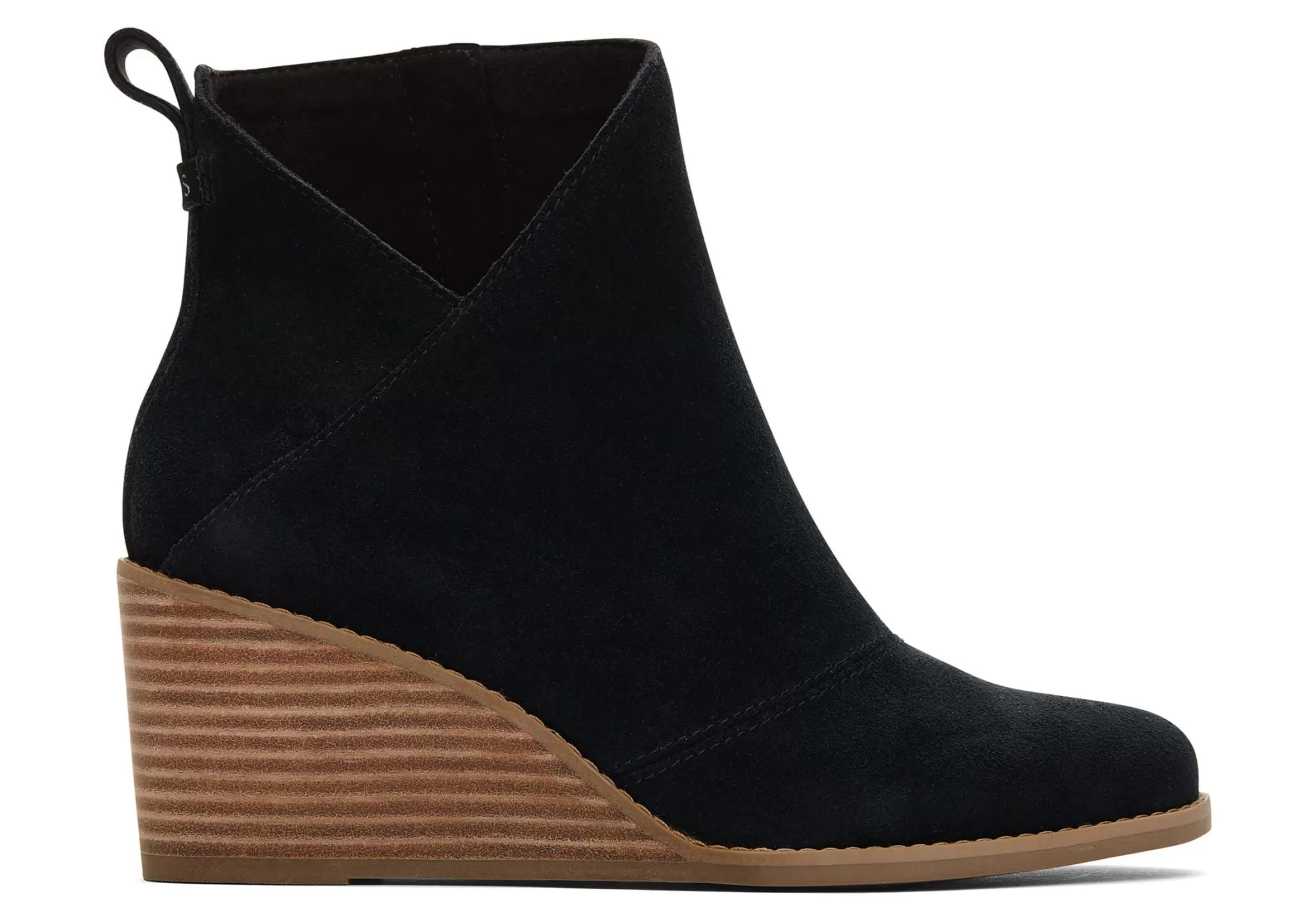 TOMS Hakken & Wedges*Sutton Black Suede Wedge Boot Zwarte Suede