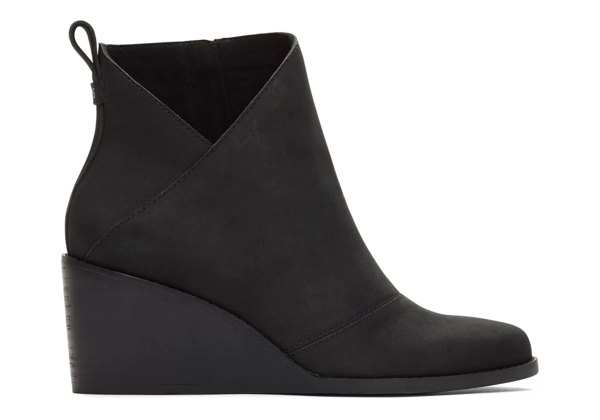 TOMS Hakken & Wedges*Sutton Boots Zwart Leer