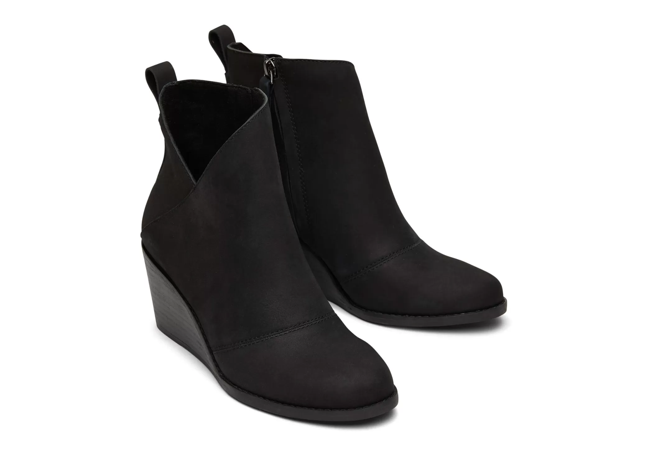 TOMS Hakken & Wedges*Sutton Boots Zwart Leer